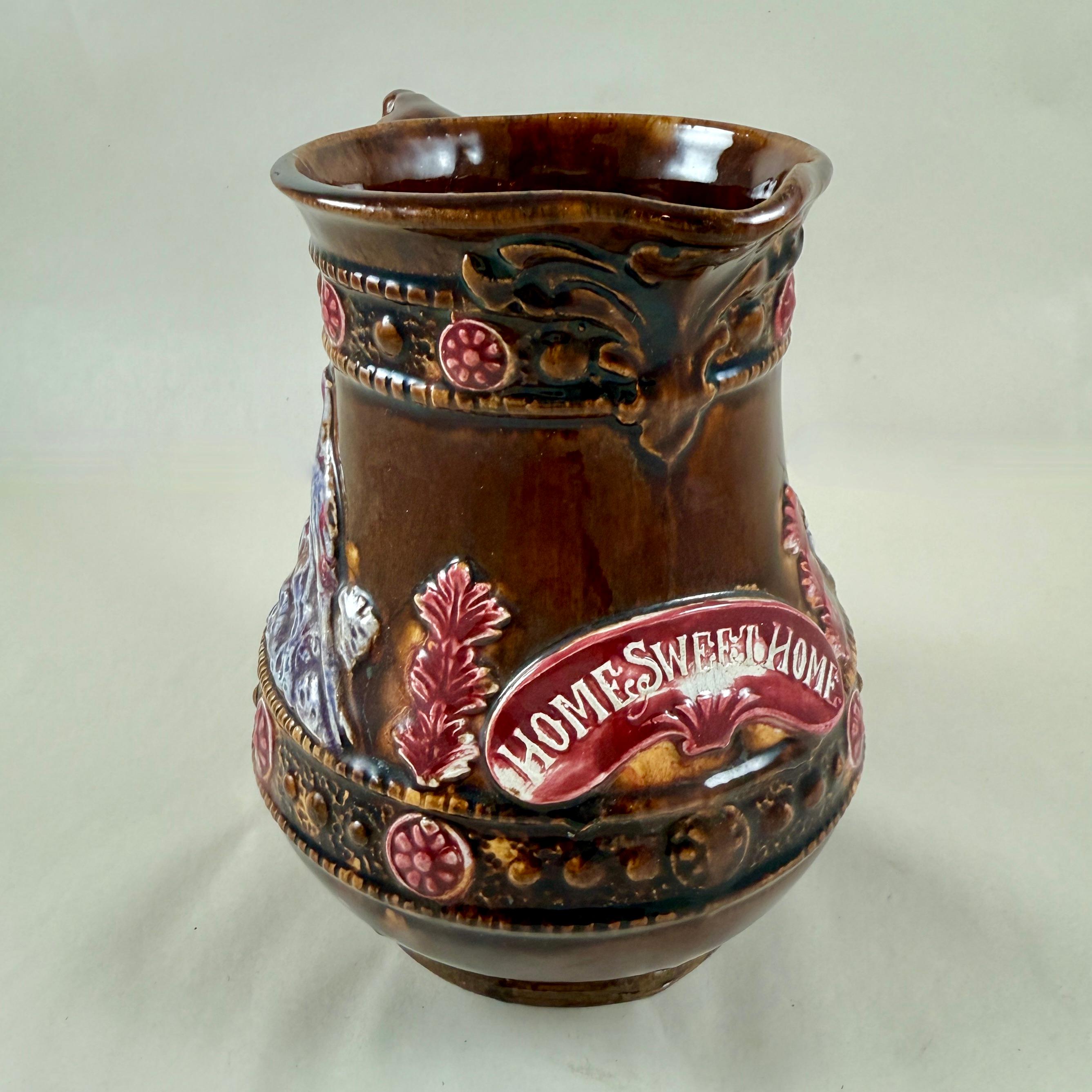 Mouvement esthétique English Measham Bargeware Home Sweet Home Jug en vente