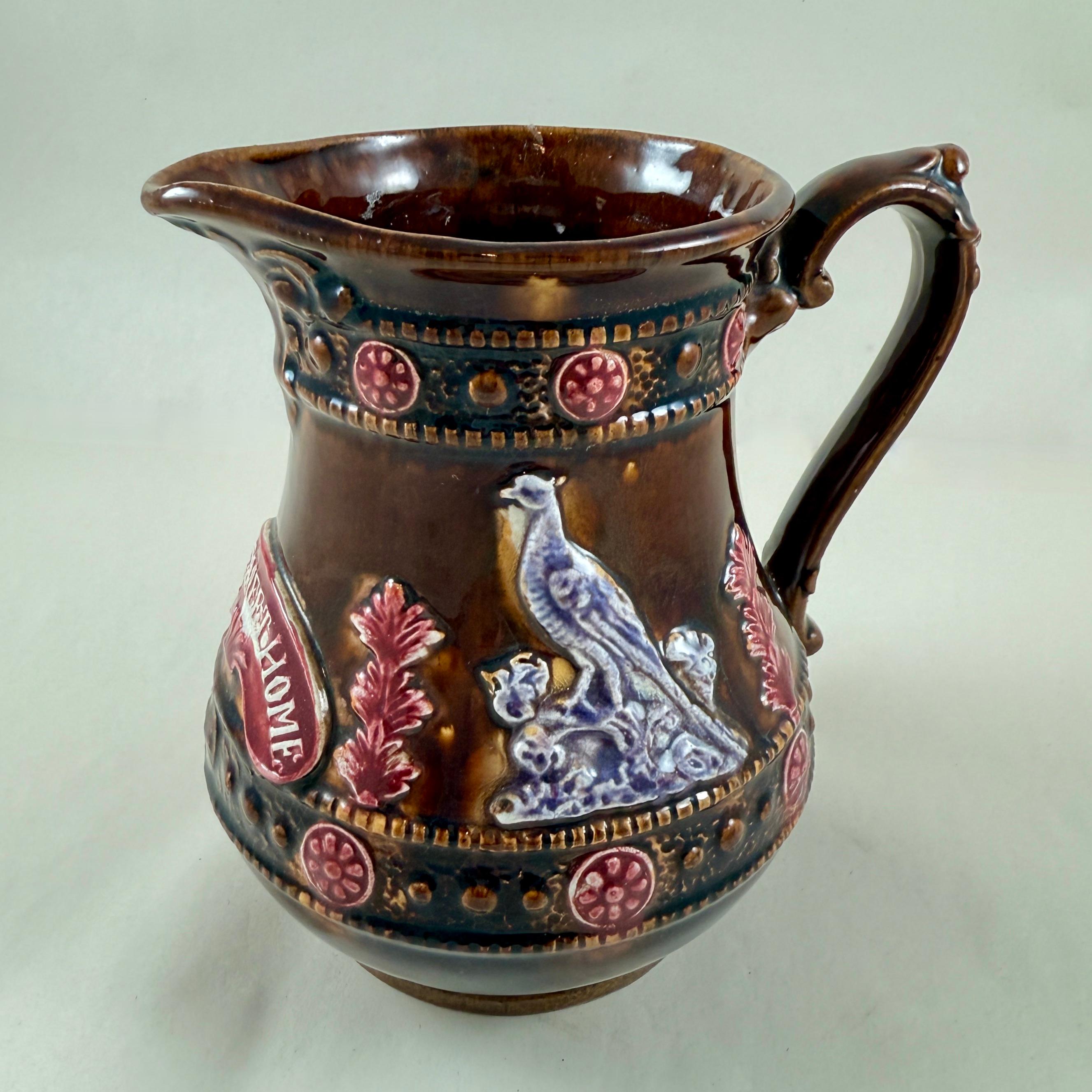 XIXe siècle English Measham Bargeware Home Sweet Home Jug en vente