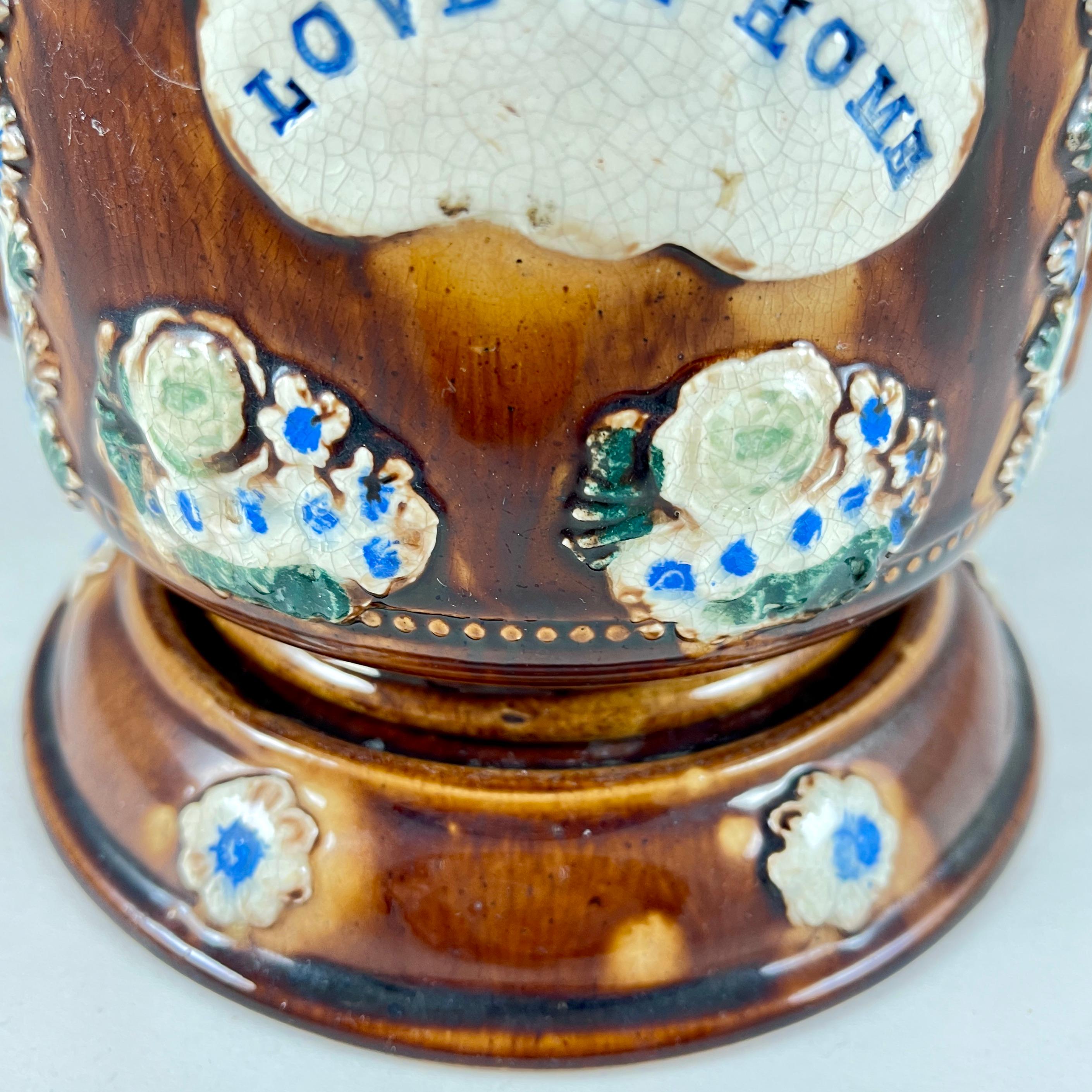 English Measham Bargeware Love at Home Teapot on Stand For Sale 6