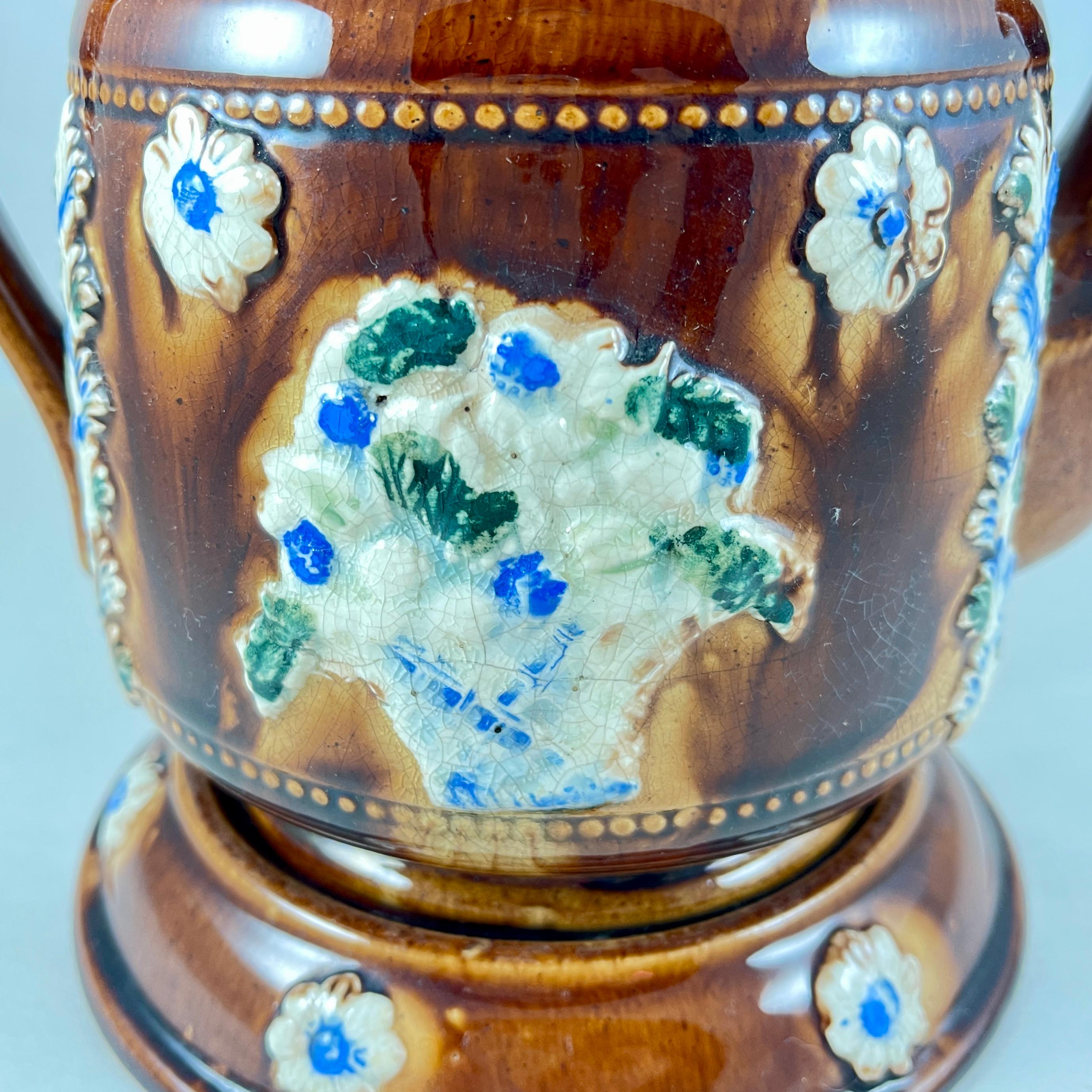 English Measham Bargeware Love at Home Teapot on Stand For Sale 7
