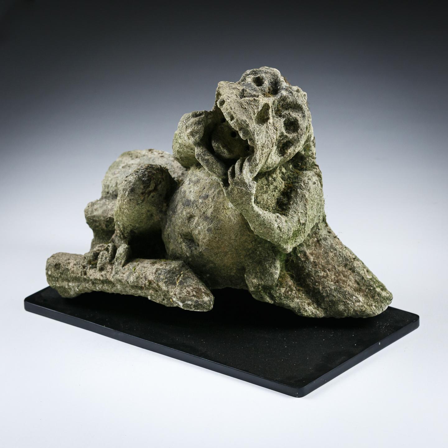 Hand-Carved English Medieval Carved Stone Gargoyle