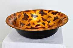 Englisches Metallwaschbecken mit Farbe und Decoupage