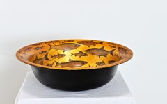Englisches Metallwaschbecken mit Farbe und Decoupage