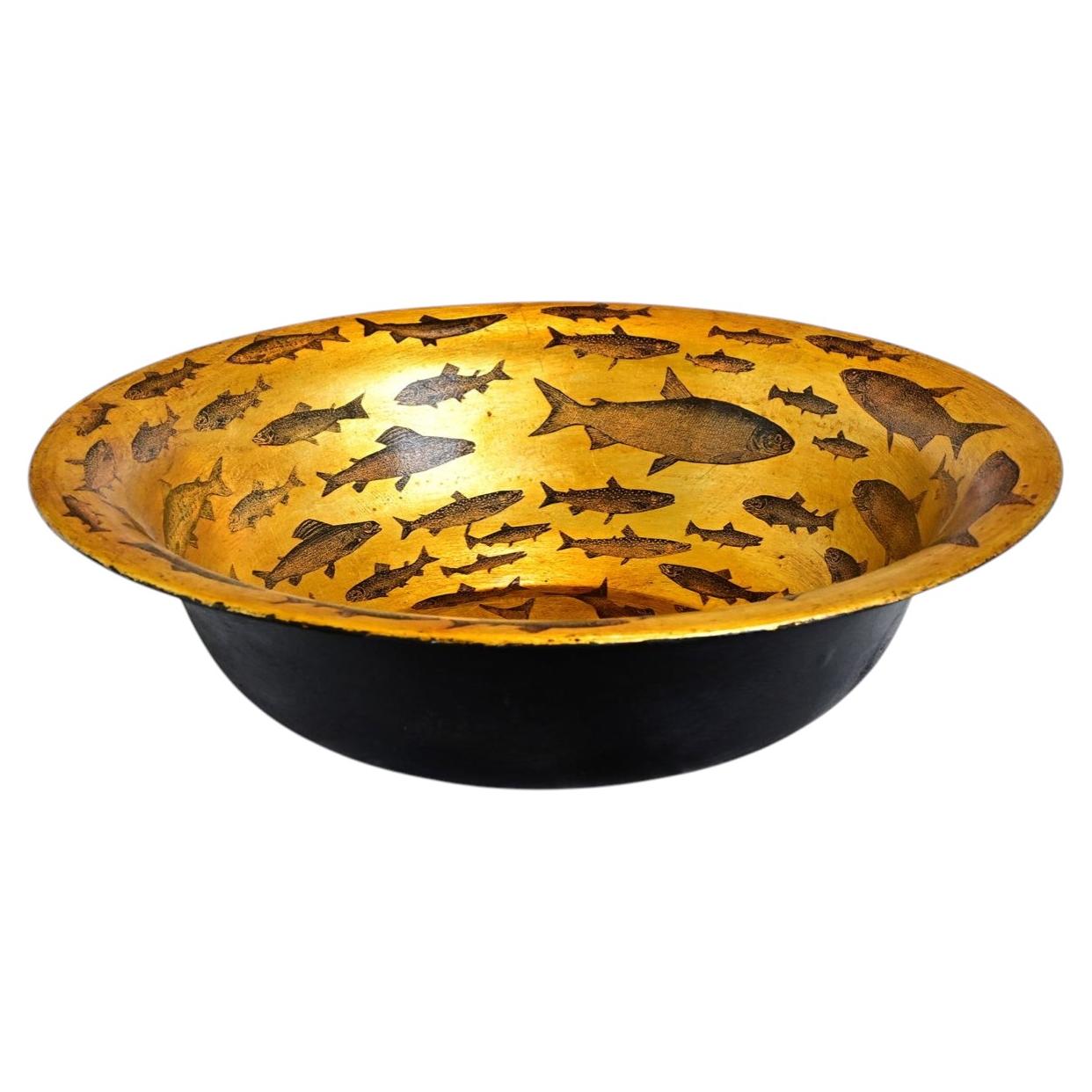 Lavabo inglese in metallo con vernice e decoupage