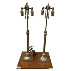 English Metamorphic Brass Table Lamps