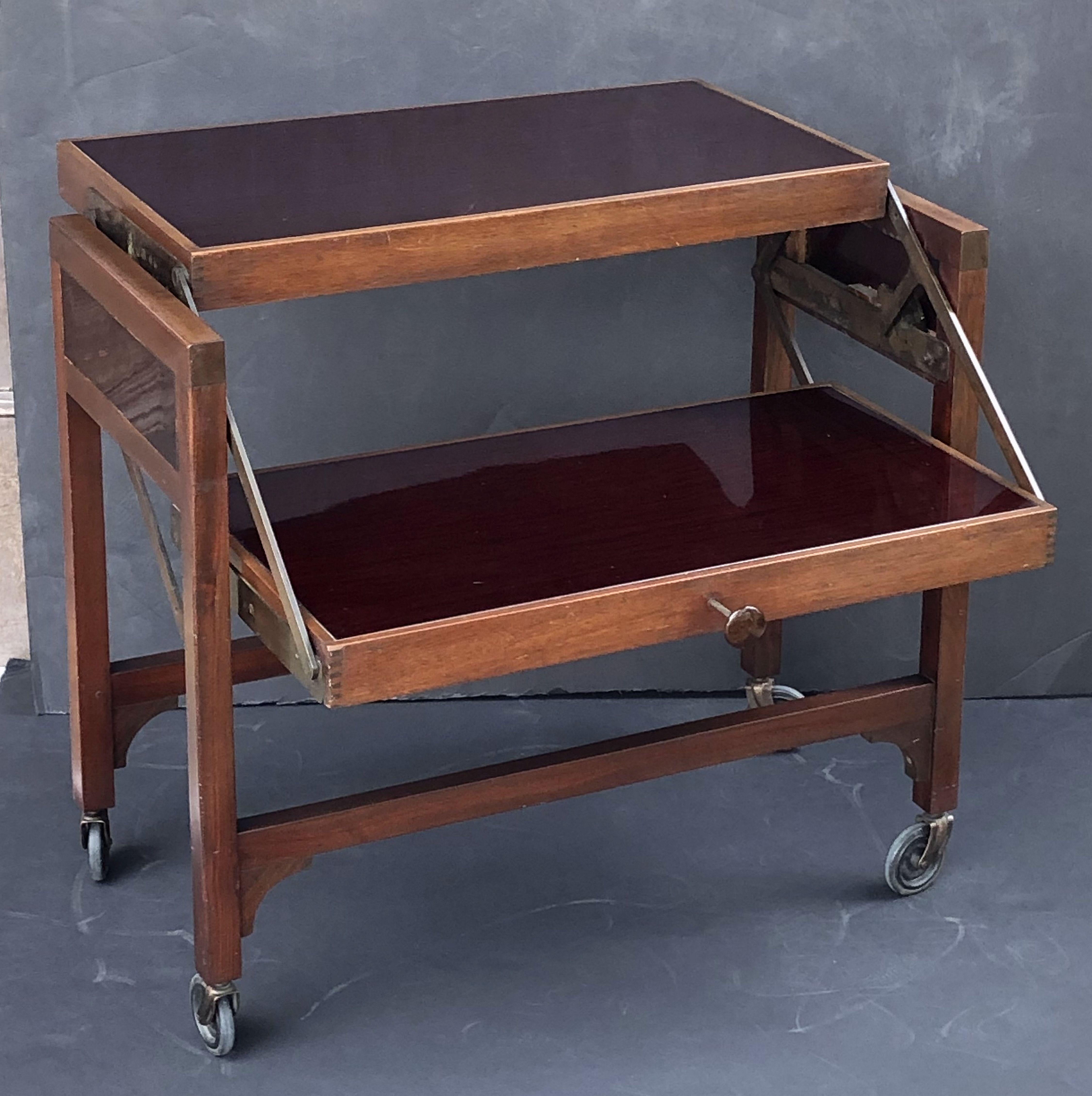 English Metamorphic Drinks Cart or Trolley, Convertible to Occasional Table 6