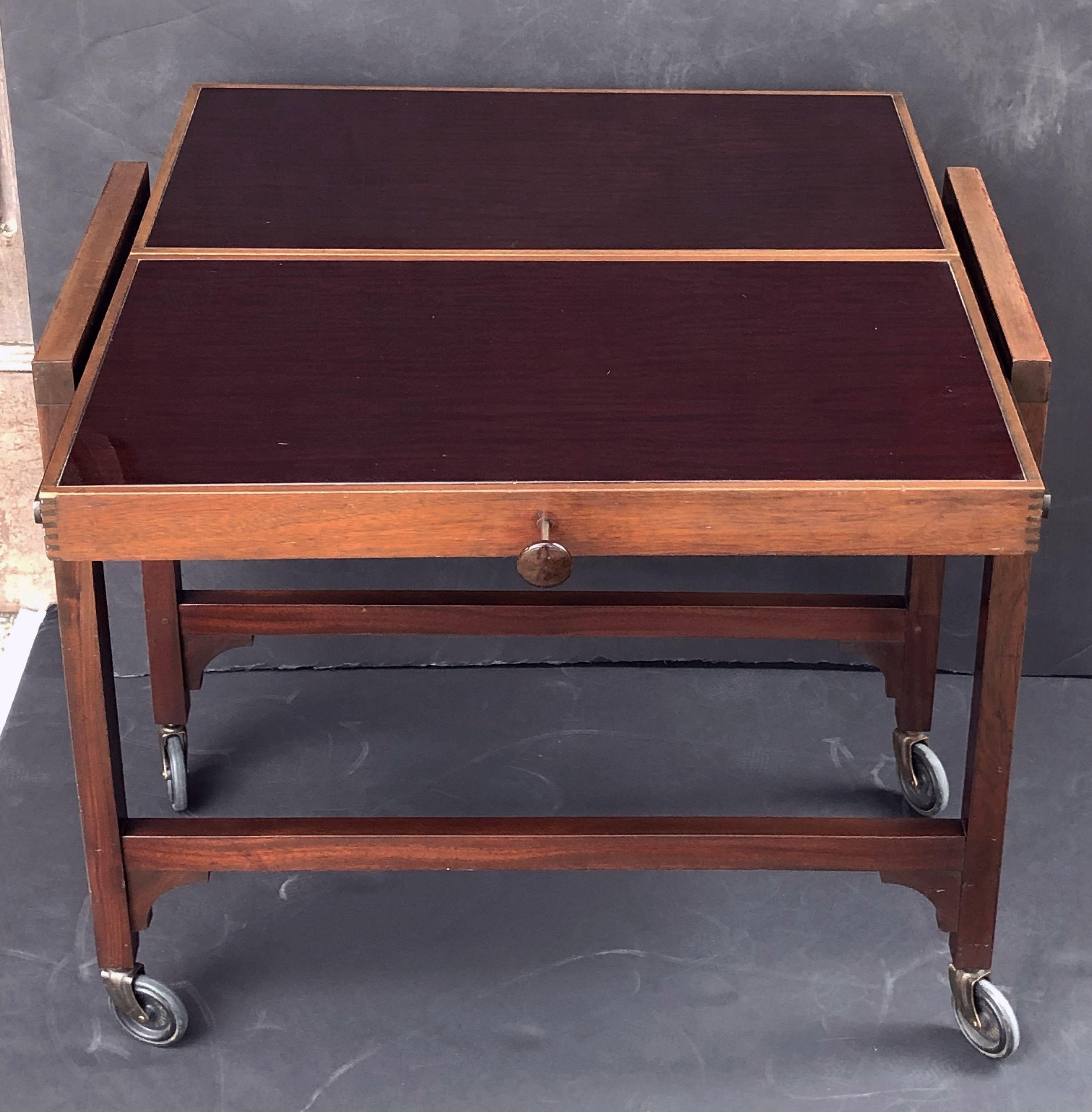 English Metamorphic Drinks Cart or Trolley, Convertible to Occasional Table 7