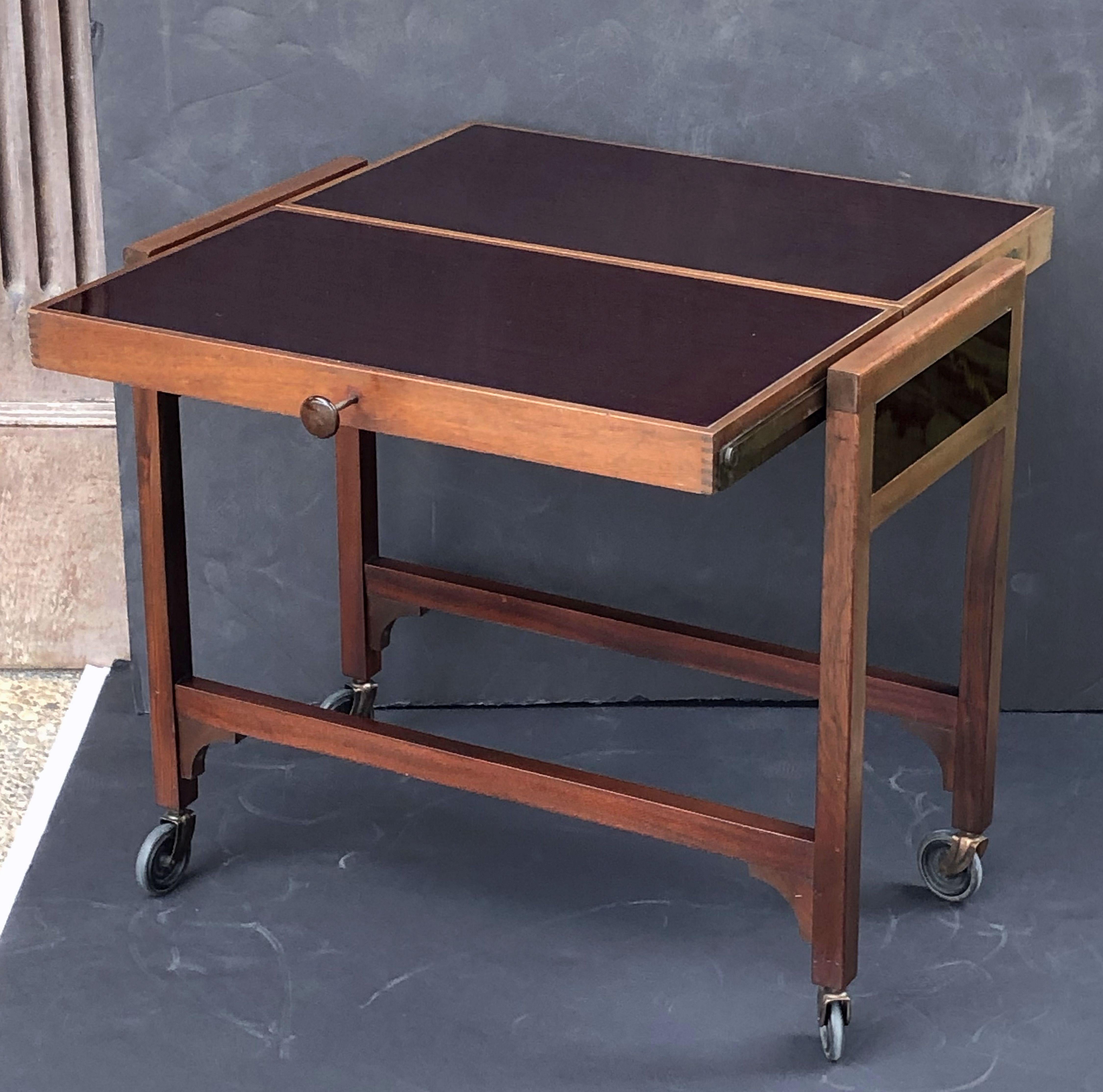 English Metamorphic Drinks Cart or Trolley, Convertible to Occasional Table 8