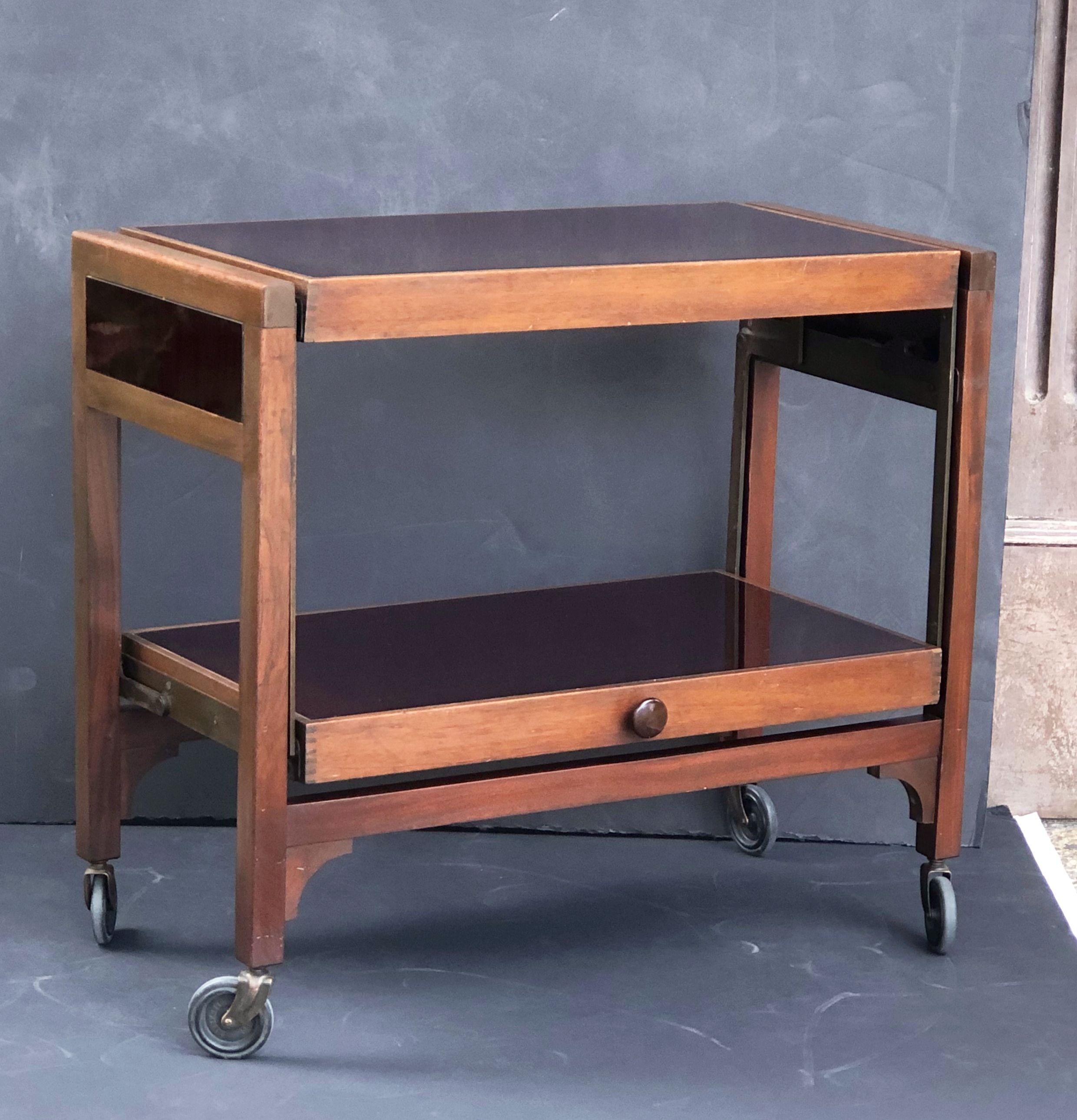 English Metamorphic Drinks Cart or Trolley, Convertible to Occasional Table In Good Condition In Austin, TX