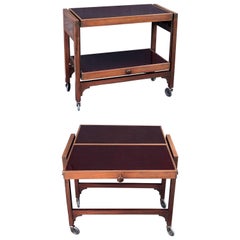 English Metamorphic Drinks Cart or Trolley, Convertible to Occasional Table