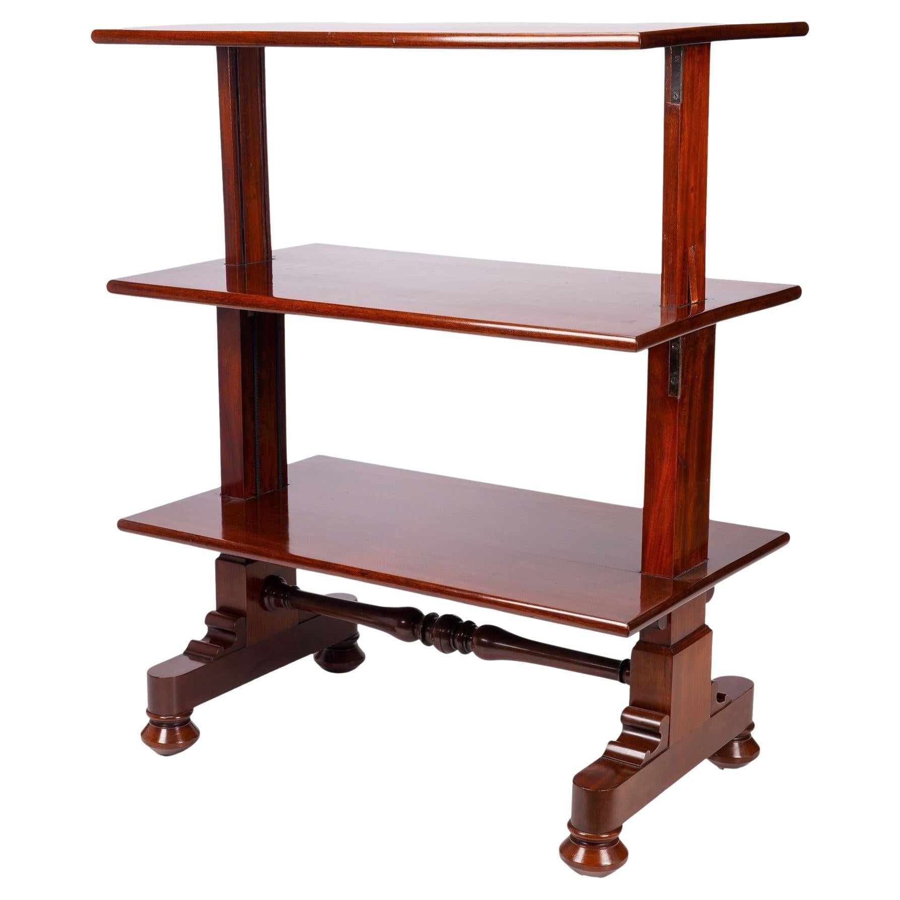 English metamorphic mahogany dumb waiter, c. 1825 For Sale