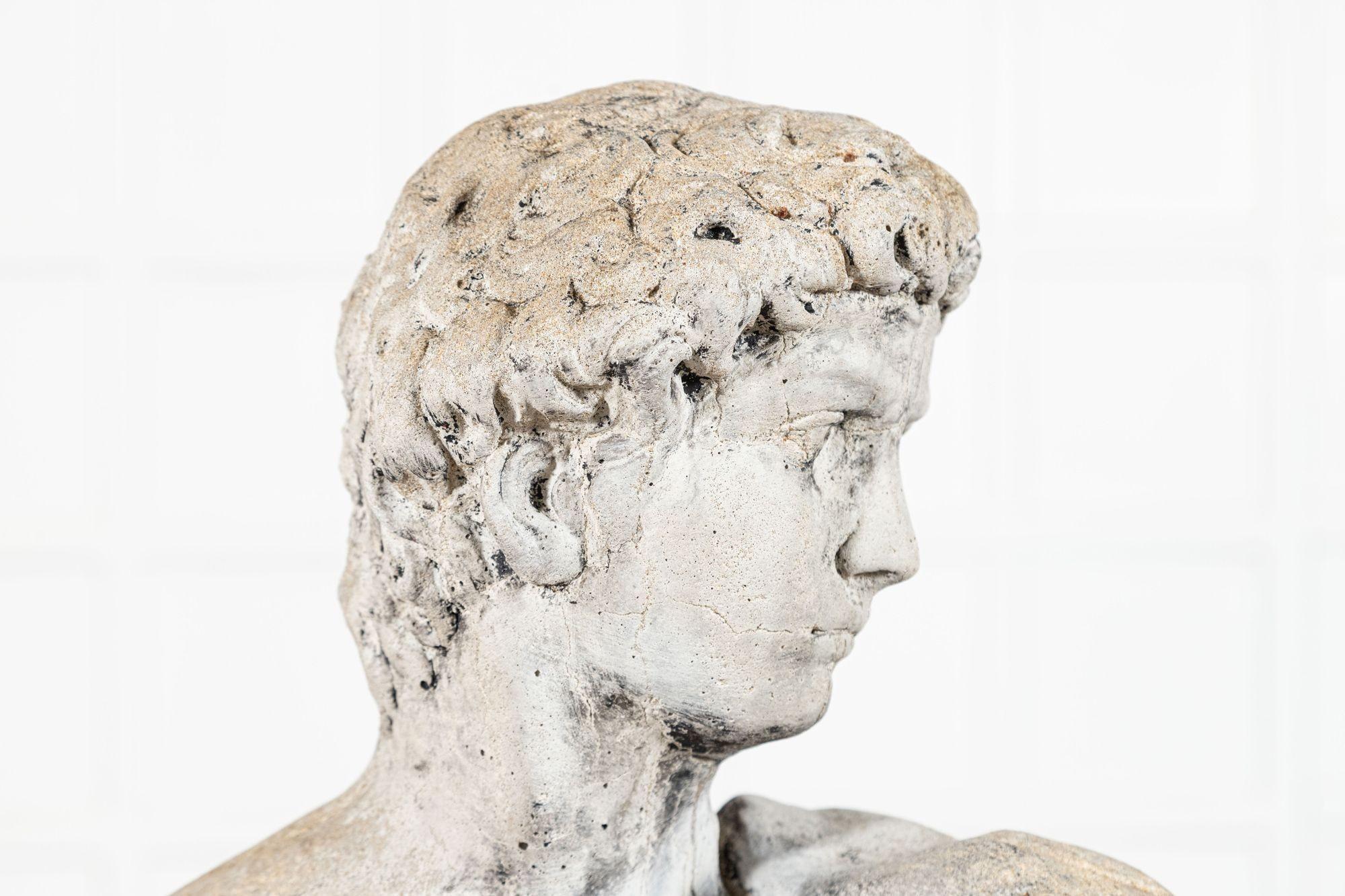 20th Century English Michelangelo's David Statue For Sale
