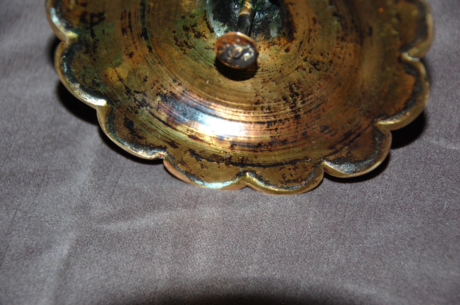18th century brass candlesticks