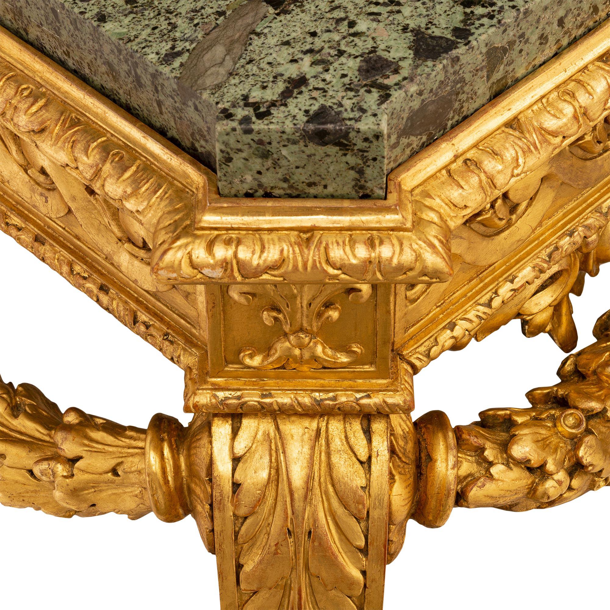 English Mid 19th Century George II St. Giltwood And Marble Console For Sale 3