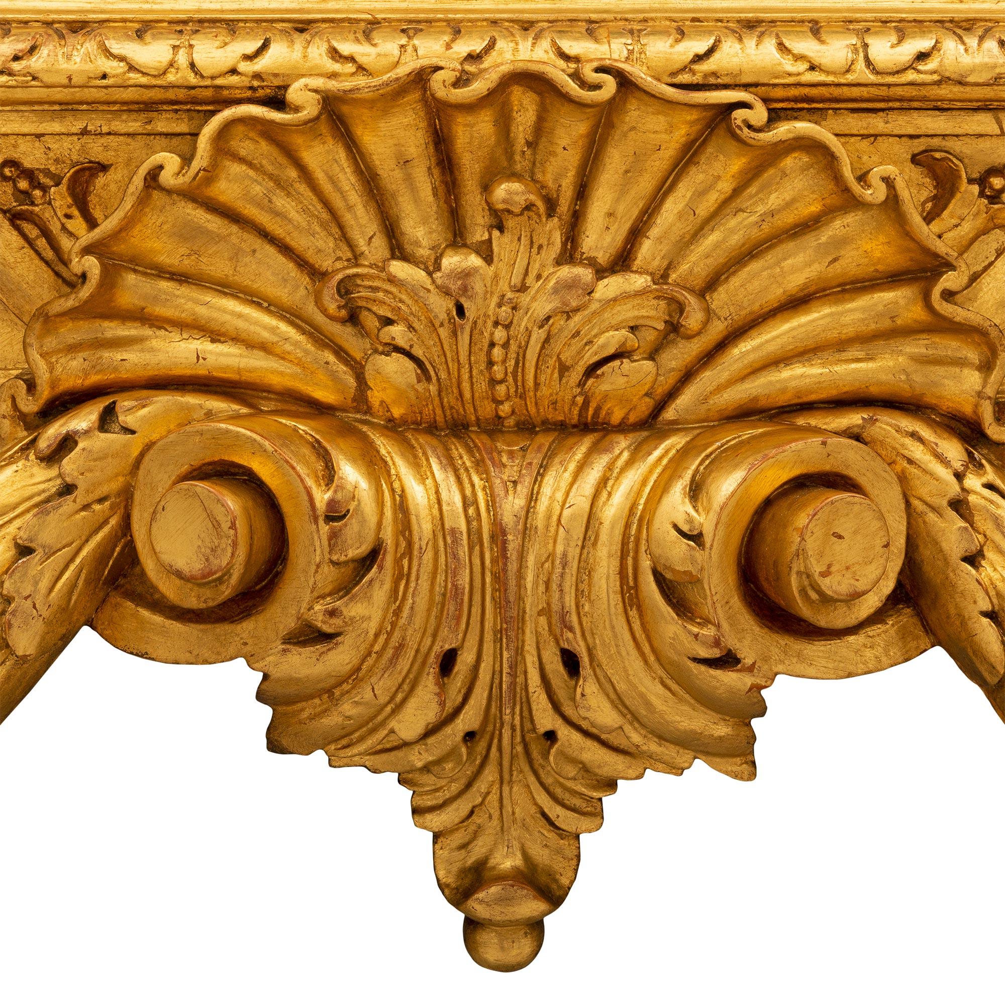Console en bois doré et marbre anglais du milieu du 19e siècle George II St. en vente 2