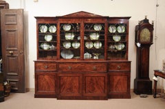 English Mid 19th Century Mahogany Breakfront with Secretary Drawer