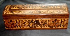 English Mid 19th Century Micro Tunbridge Glove Box with Makers Label Edmund Nye