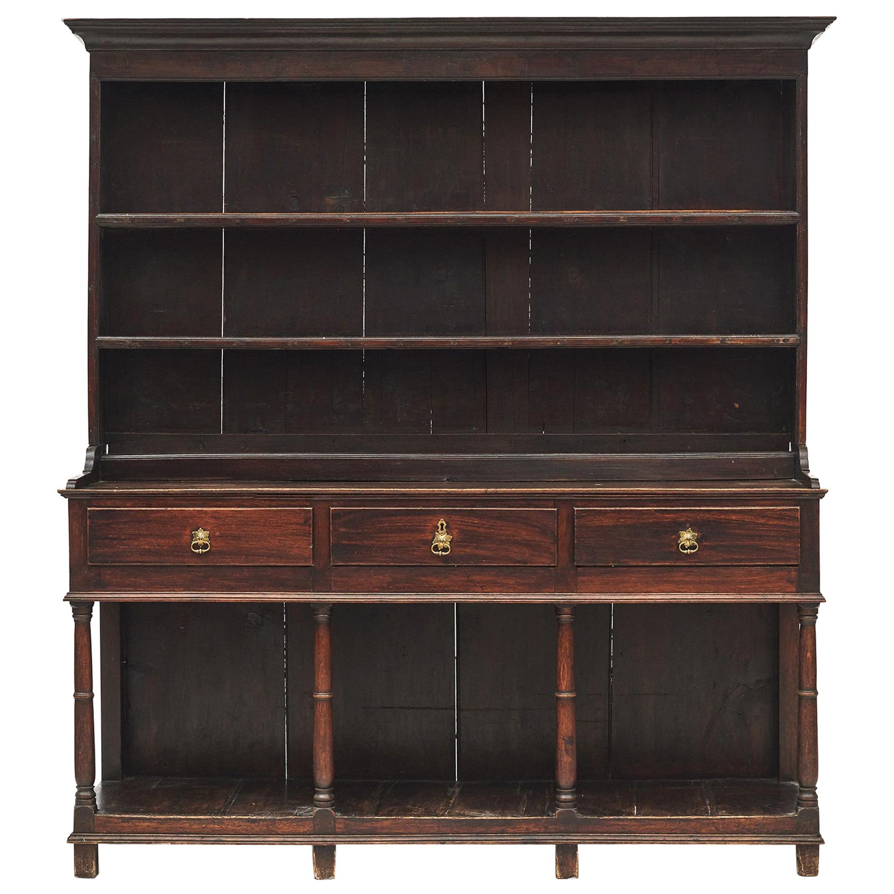 English Mid-19th Century Oak Welsh Dresser