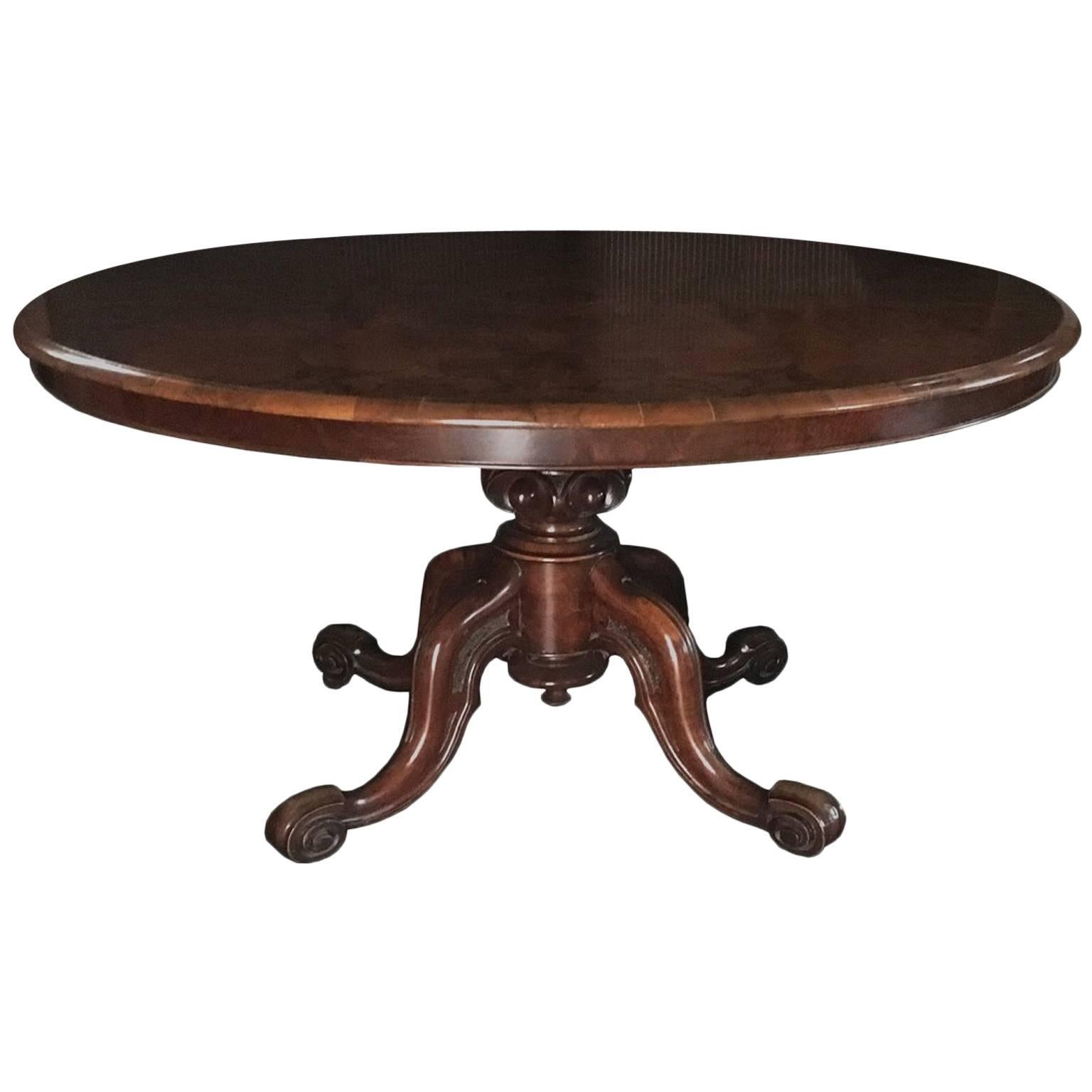 London 1850 Post Modern Victoria Design Oval Walnut Tilt Top Table by Filmer