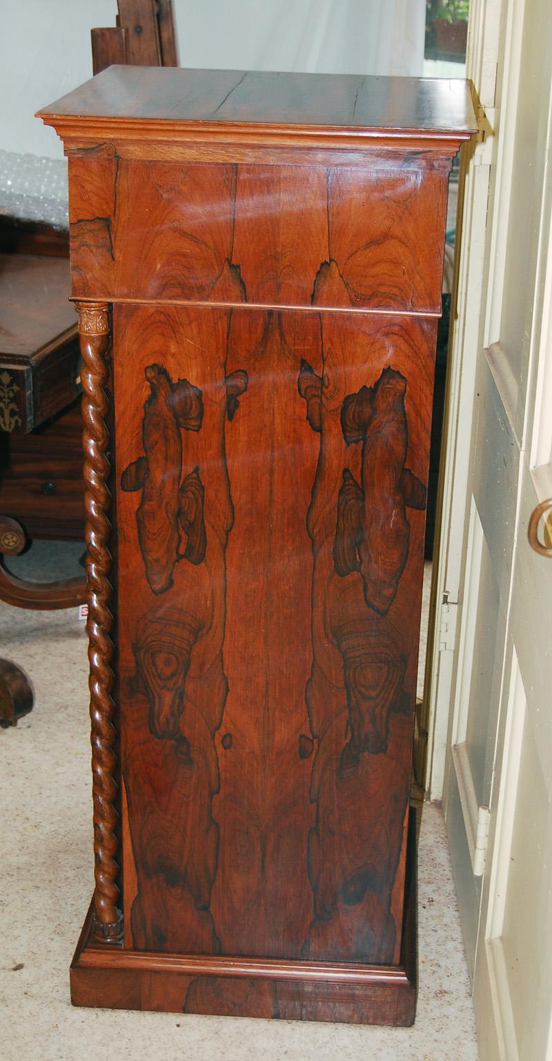English Mid-19th Century Pair of Pedestal Cabinets with Barley Twist Columns For Sale 7