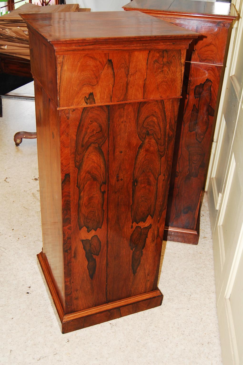 English Mid-19th Century Pair of Pedestal Cabinets with Barley Twist Columns For Sale 2