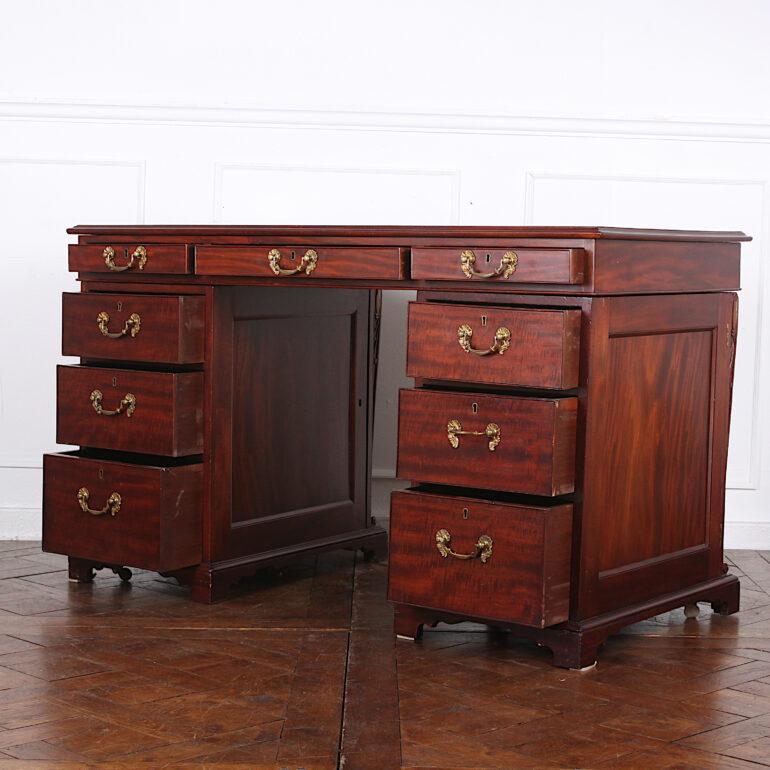 English Mid-19th Century Victorian Double Pedestal Desk 3