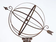 English Mid-20th Century Iron Armillary Sphere on Stand