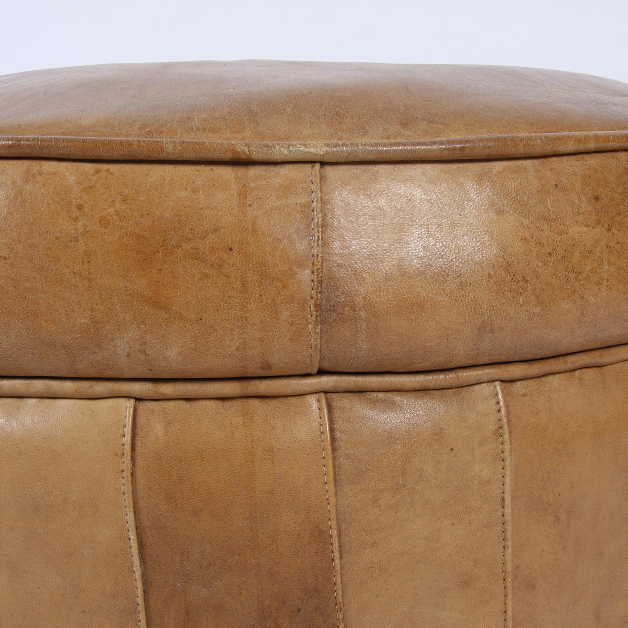 English Mid-20th Century Leather Footstool For Sale 2