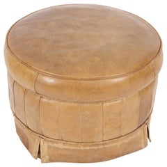 English Mid-20th Century Leather Footstool