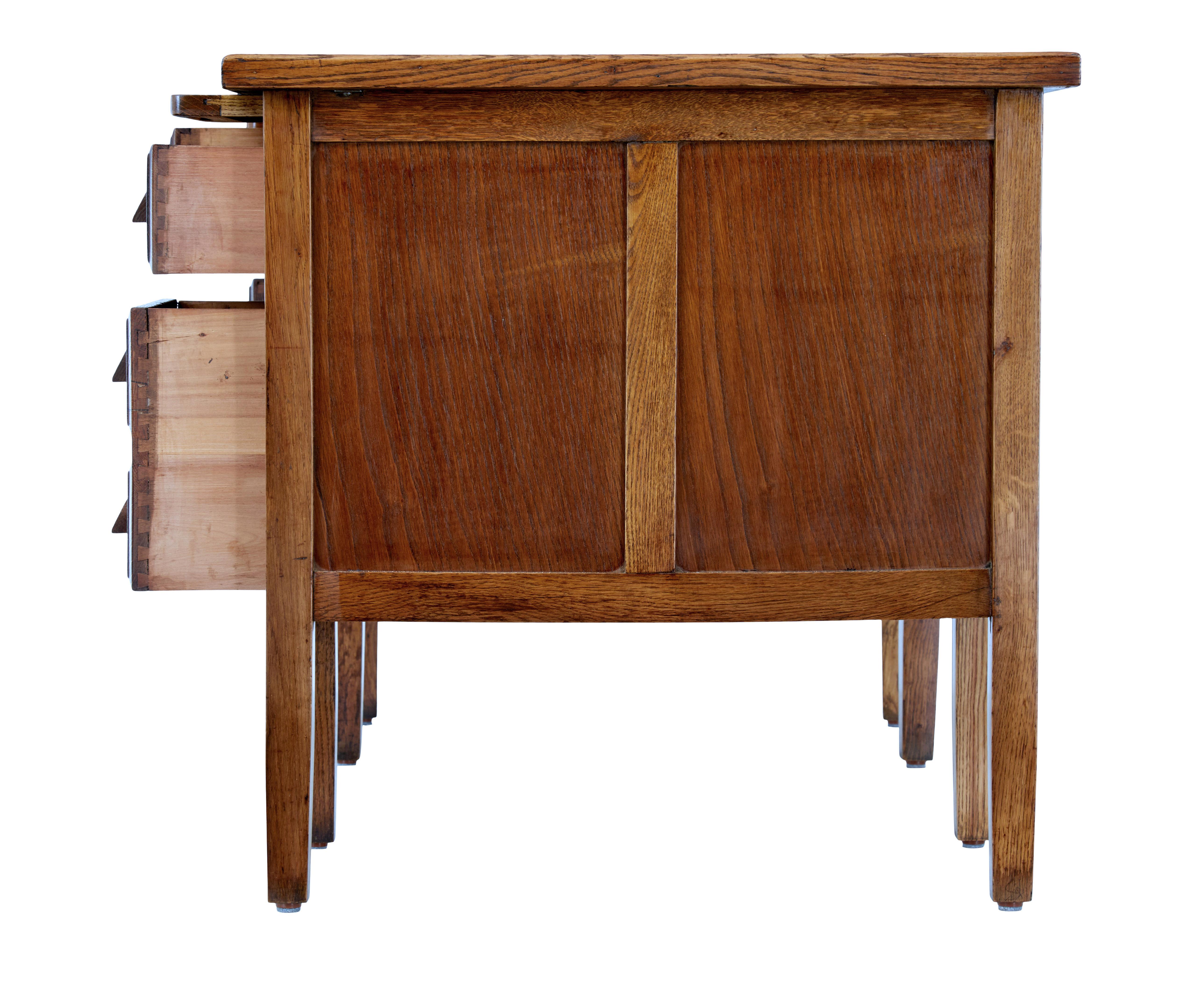 English Mid-20th Century Oak Desk 2