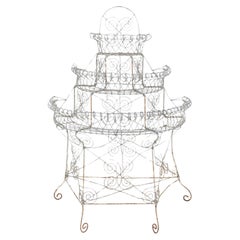 English Mid-20th Century Semi-Circular Wirework Plant Stand