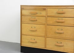 English Midcentury Beech Post Office Drawers