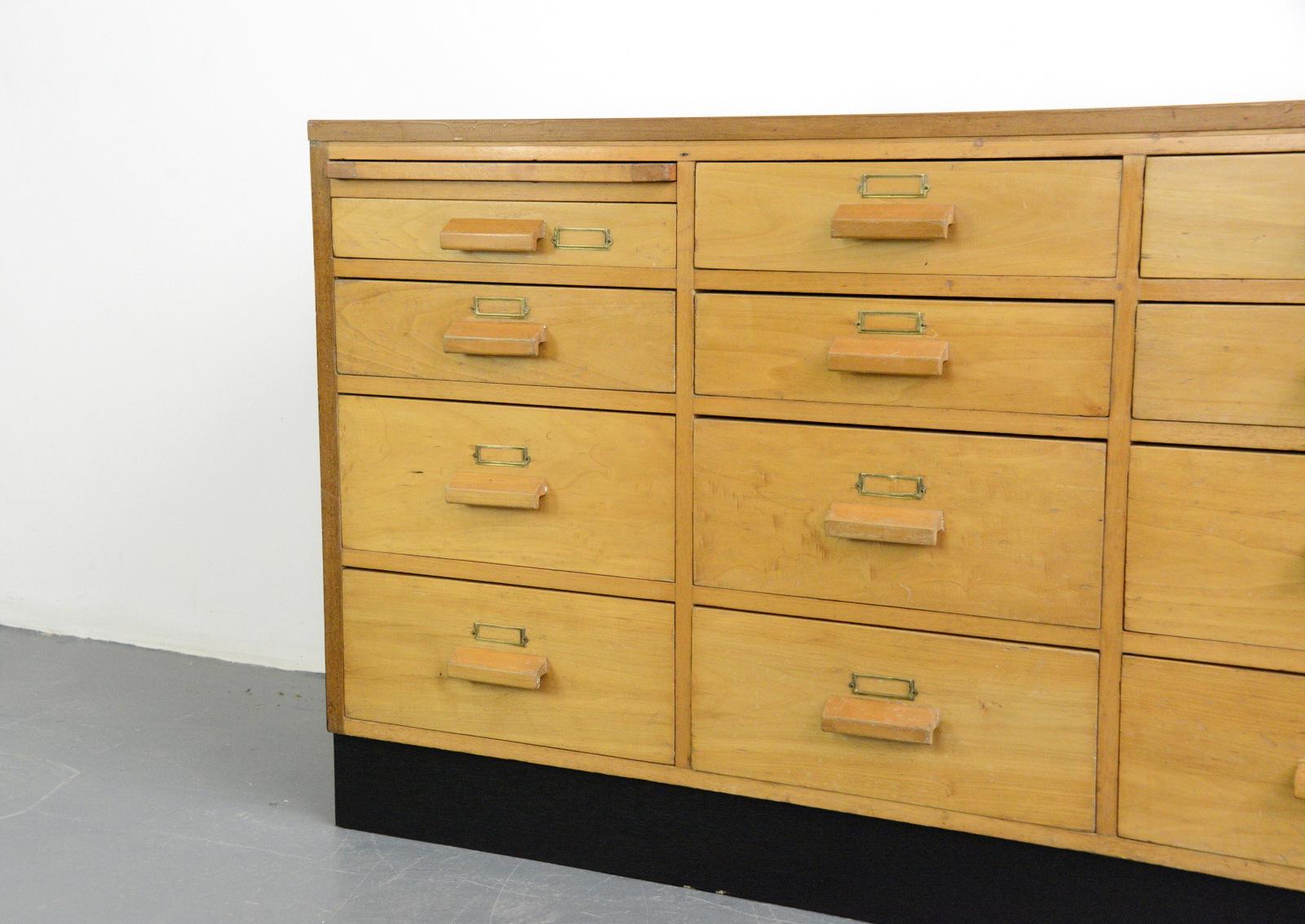 English Midcentury Beech Post Office Drawers In Good Condition In Gloucester, GB