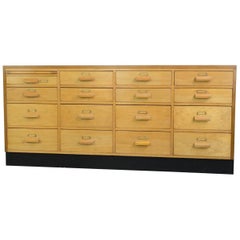 English Midcentury Beech Post Office Drawers