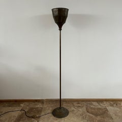 English Mid-Century Brass Floor Lamp Uplighter