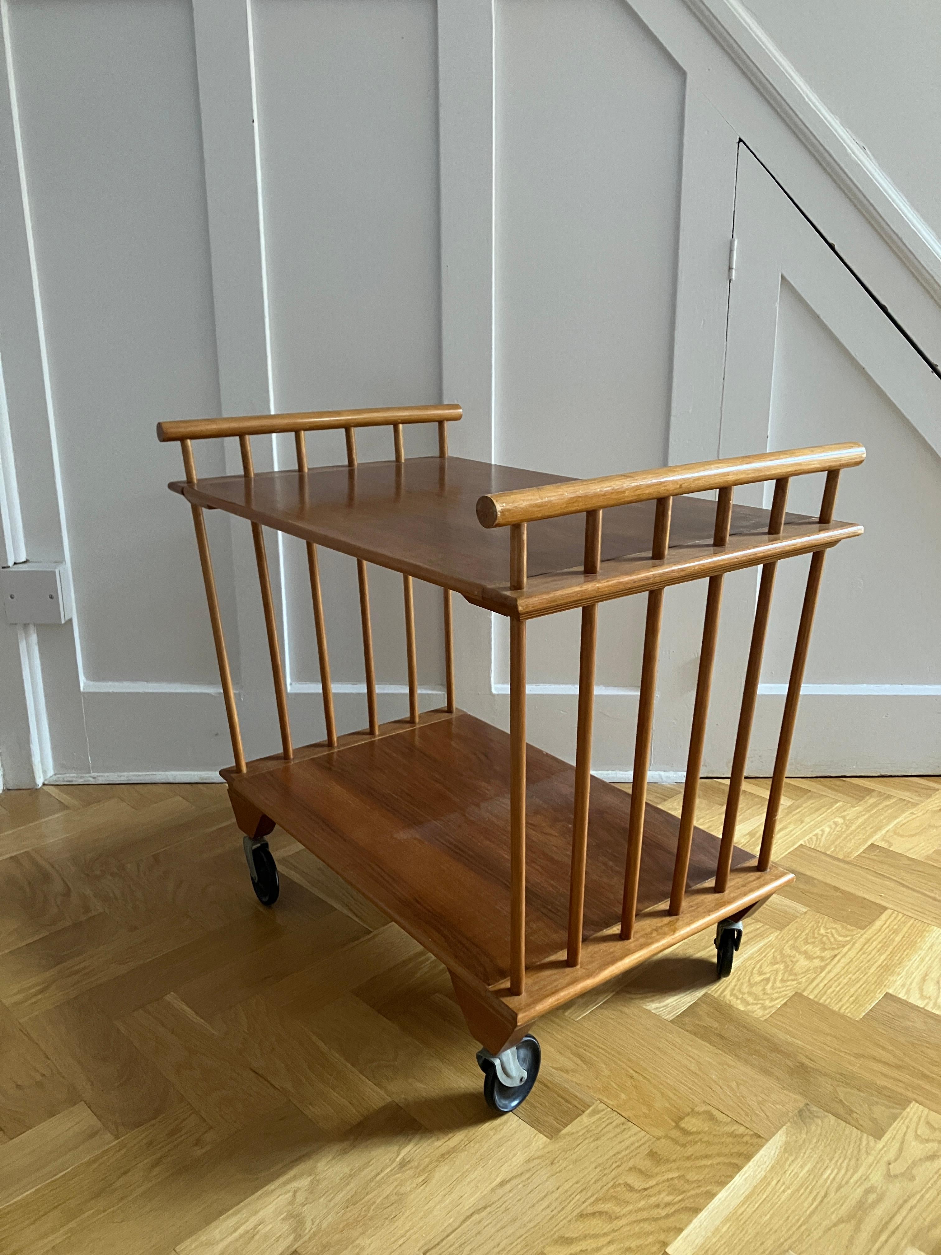 Englisch Mid Century Cocktail Trolley 60's Blondes Holz (Moderne der Mitte des Jahrhunderts) im Angebot