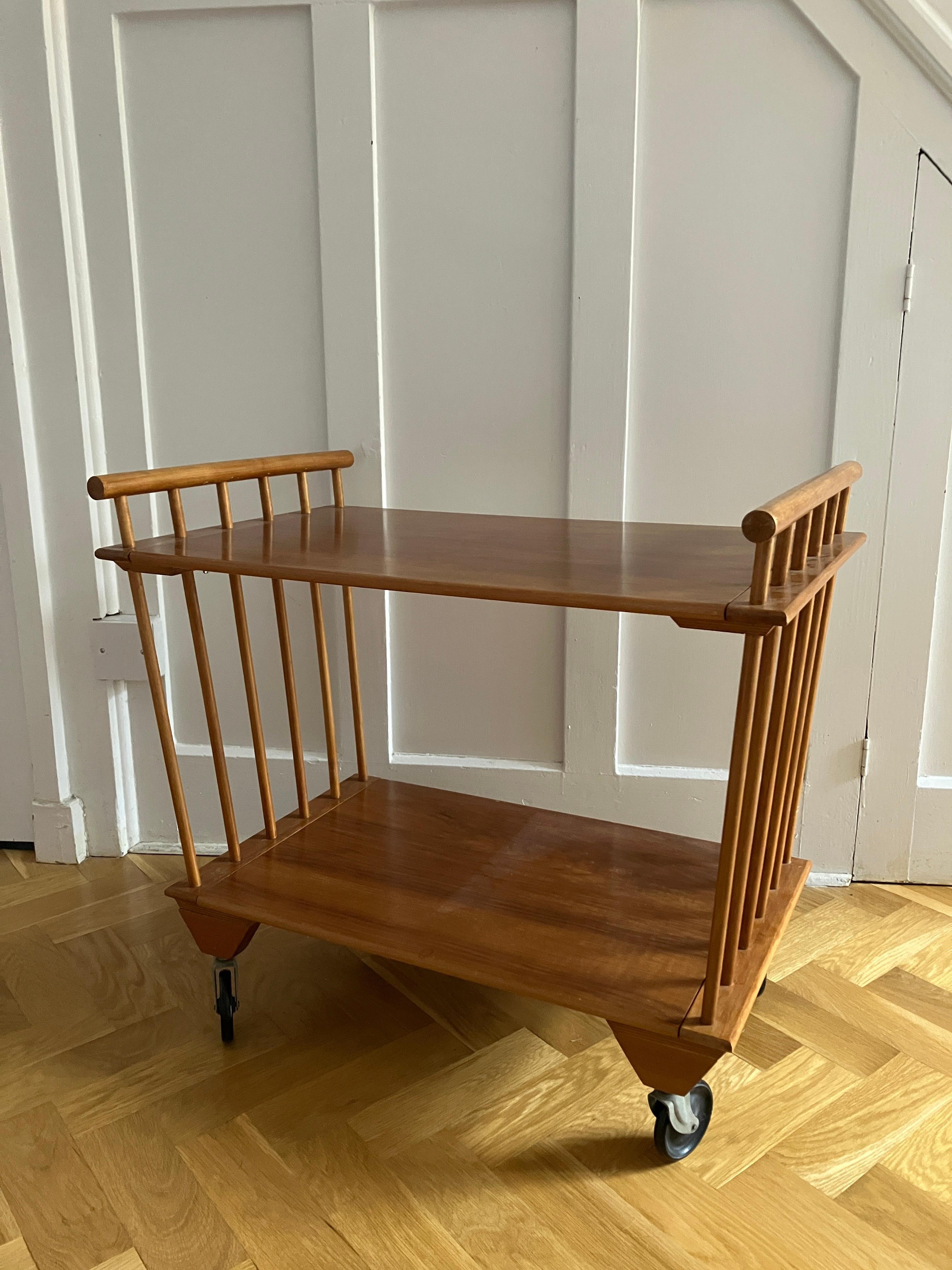 Englisch Mid Century Cocktail Trolley 60's Blondes Holz (Tischlerei) im Angebot