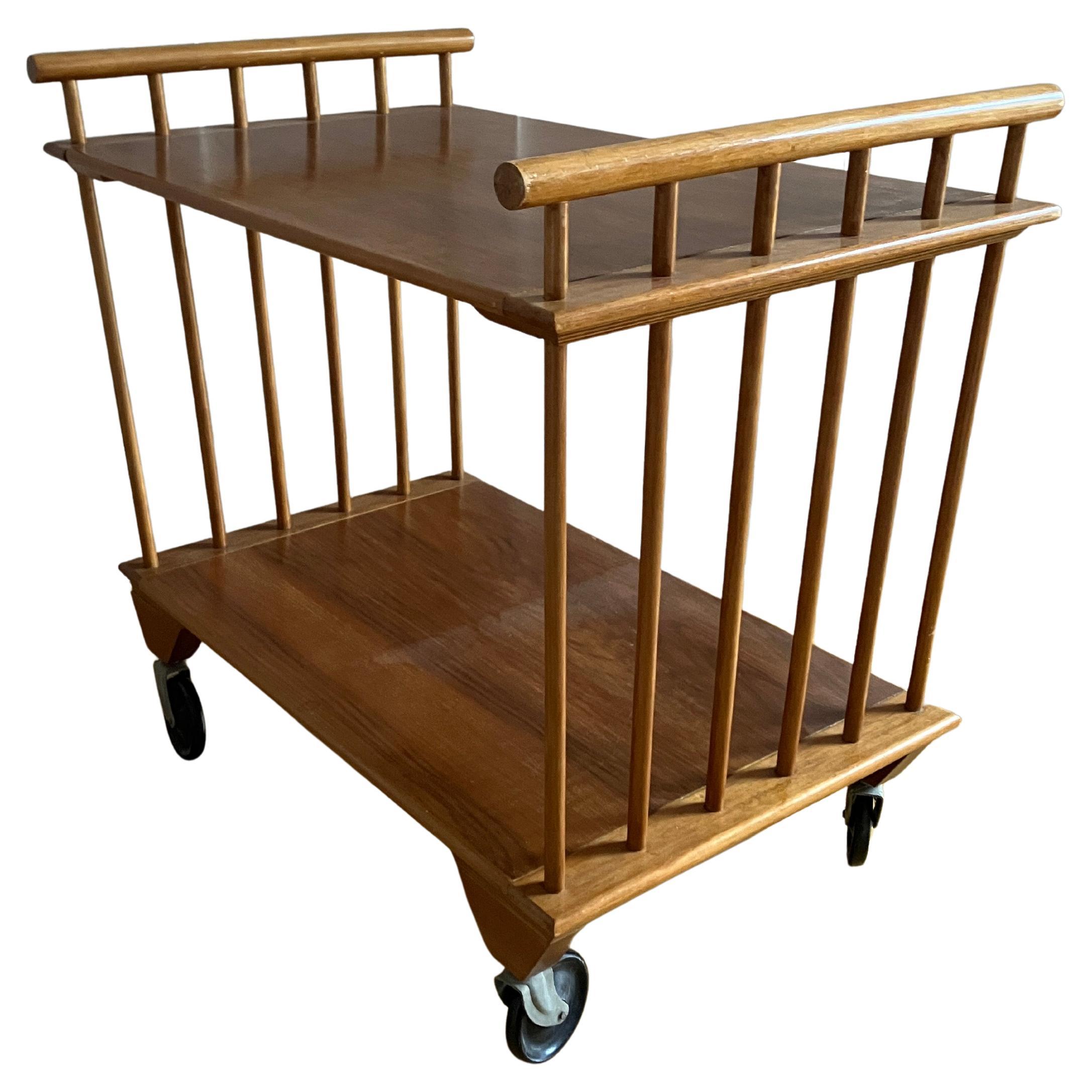 Englisch Mid Century Cocktail Trolley 60's Blondes Holz im Angebot