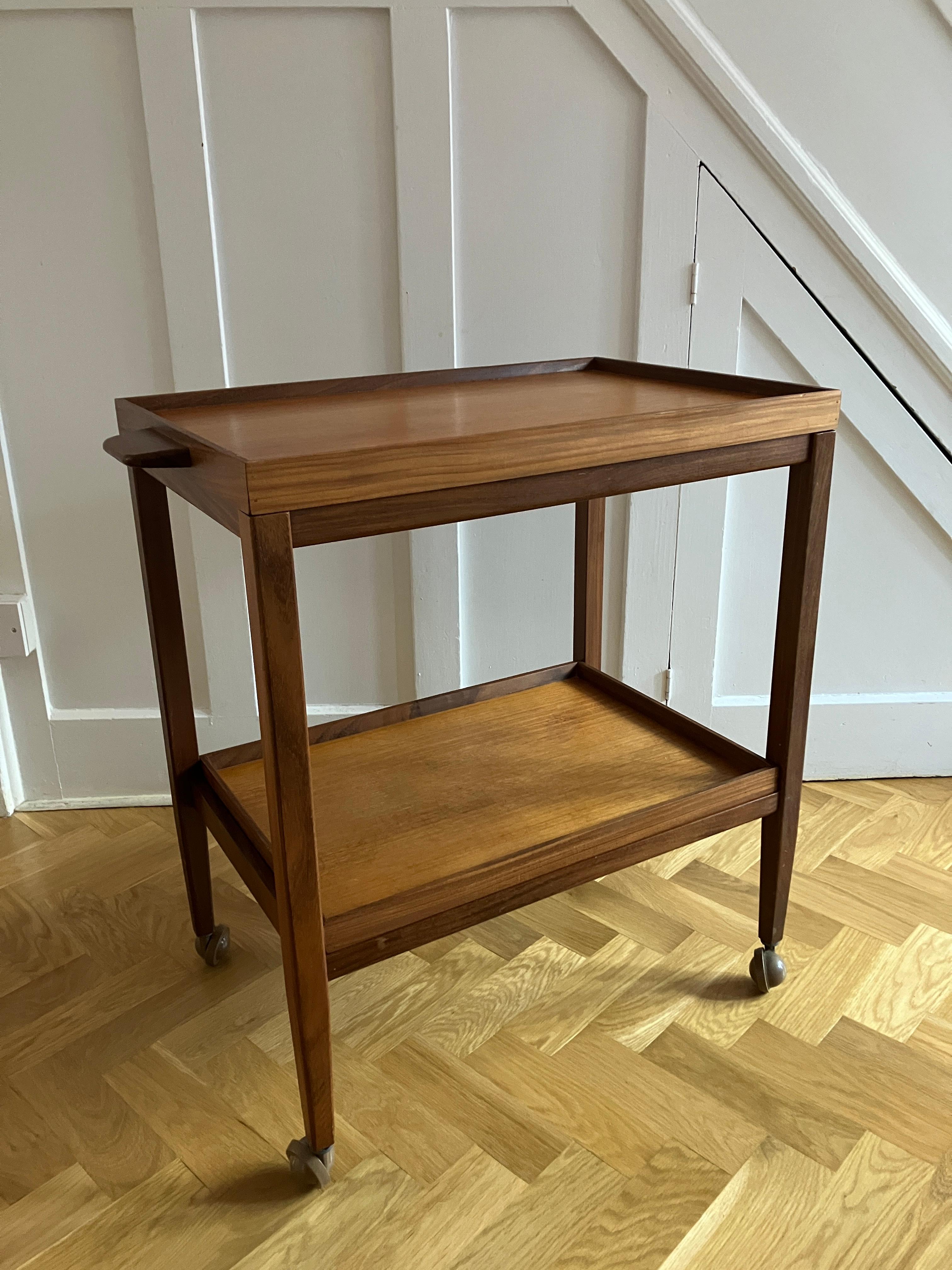 Mid-20th Century English Mid-Century Drinks Trolley in Teak For Sale