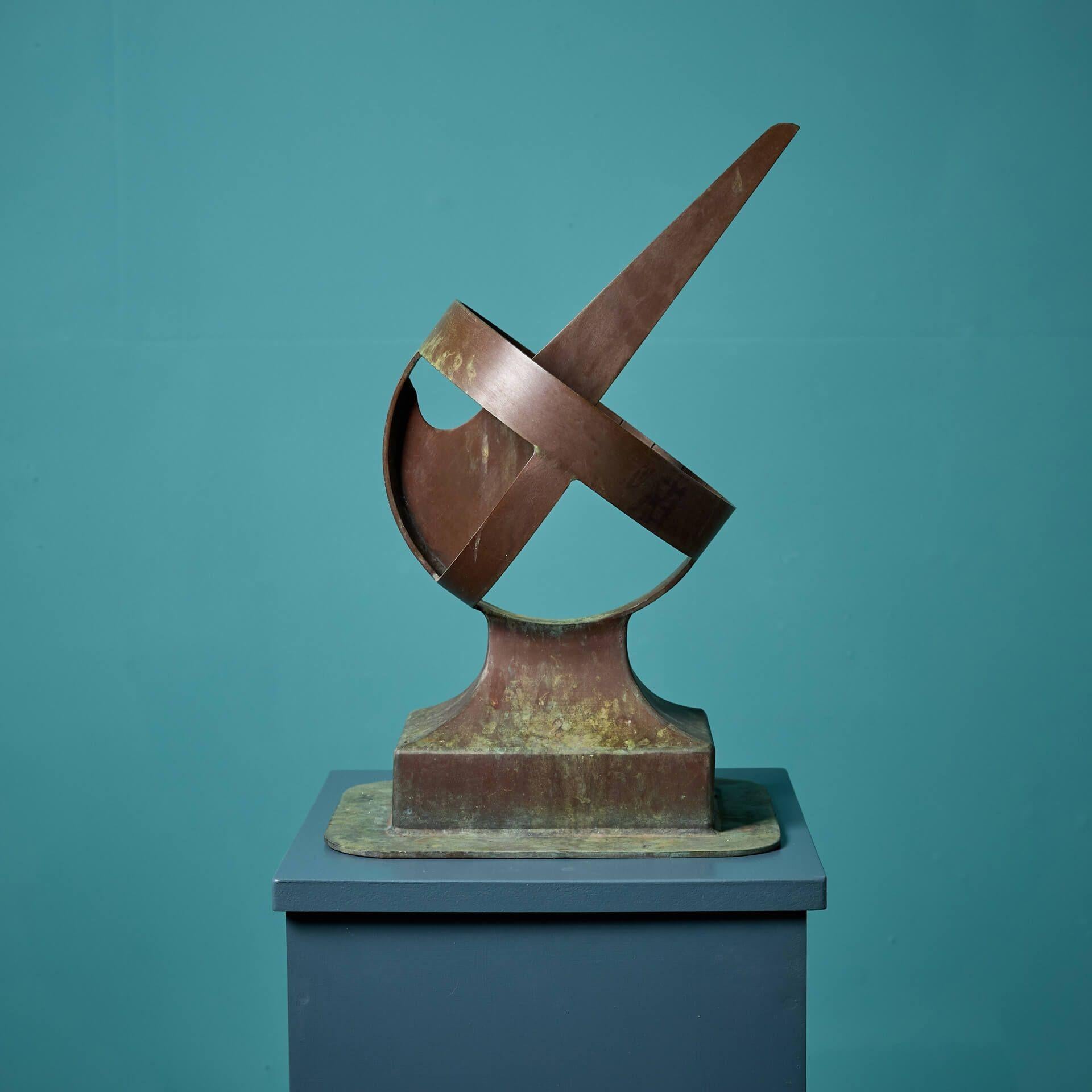 Métal Sundial anglais en bronze du milieu du siècle dernier en vente