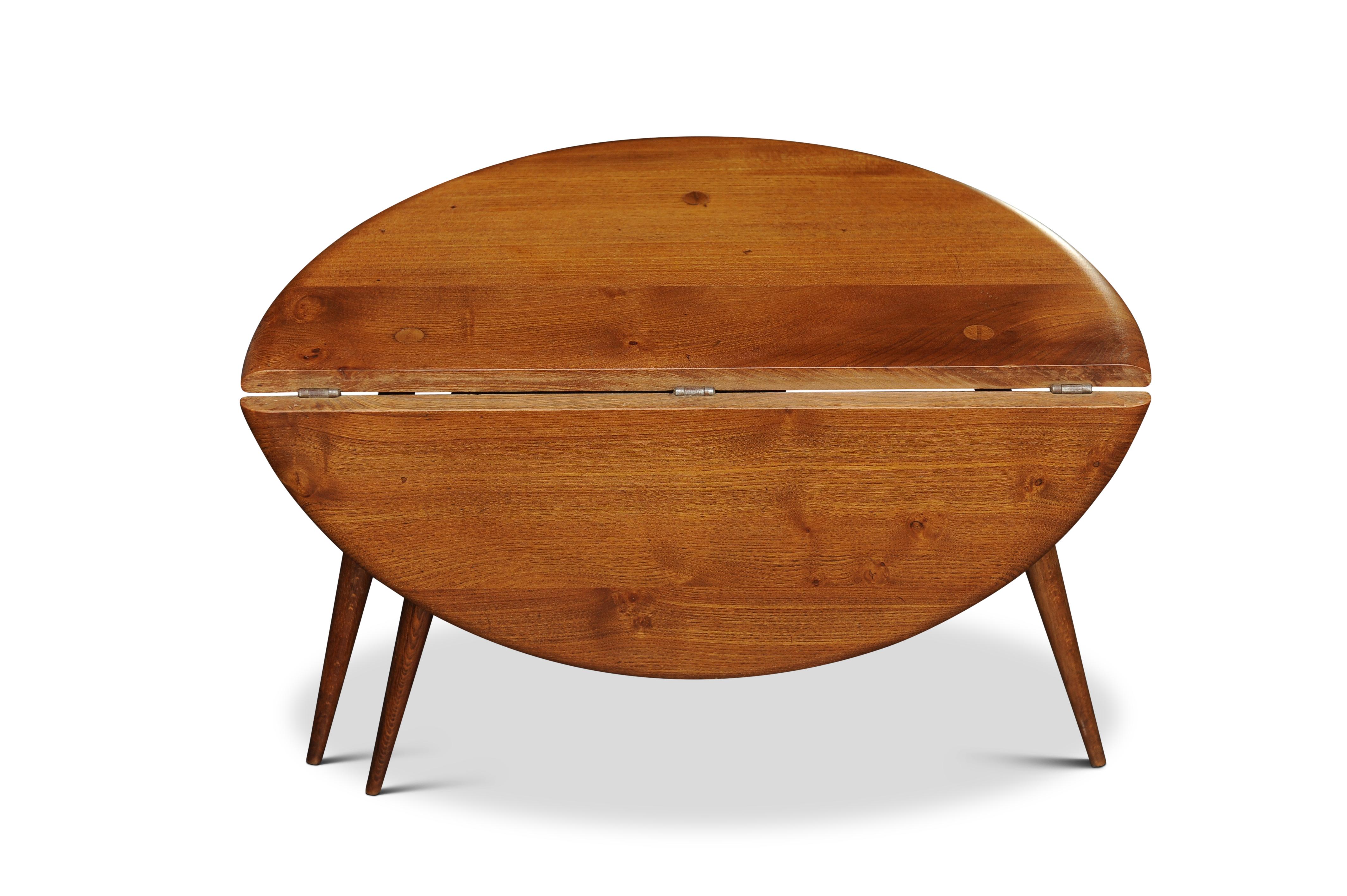 Country Table basse de salon anglaise du milieu du siècle dernier, fabriquée à la main, Ercol Elm Drop Leaf Table en vente