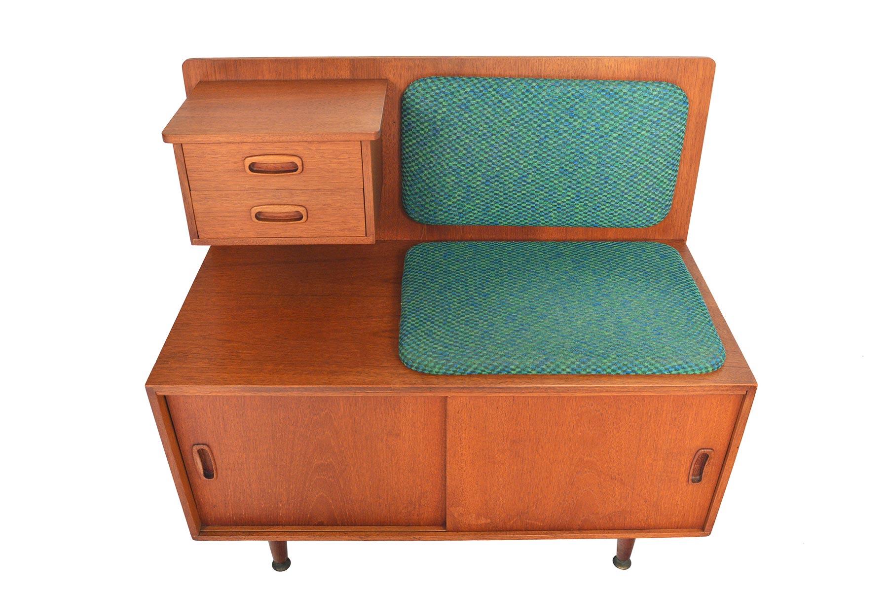 teak telephone bench