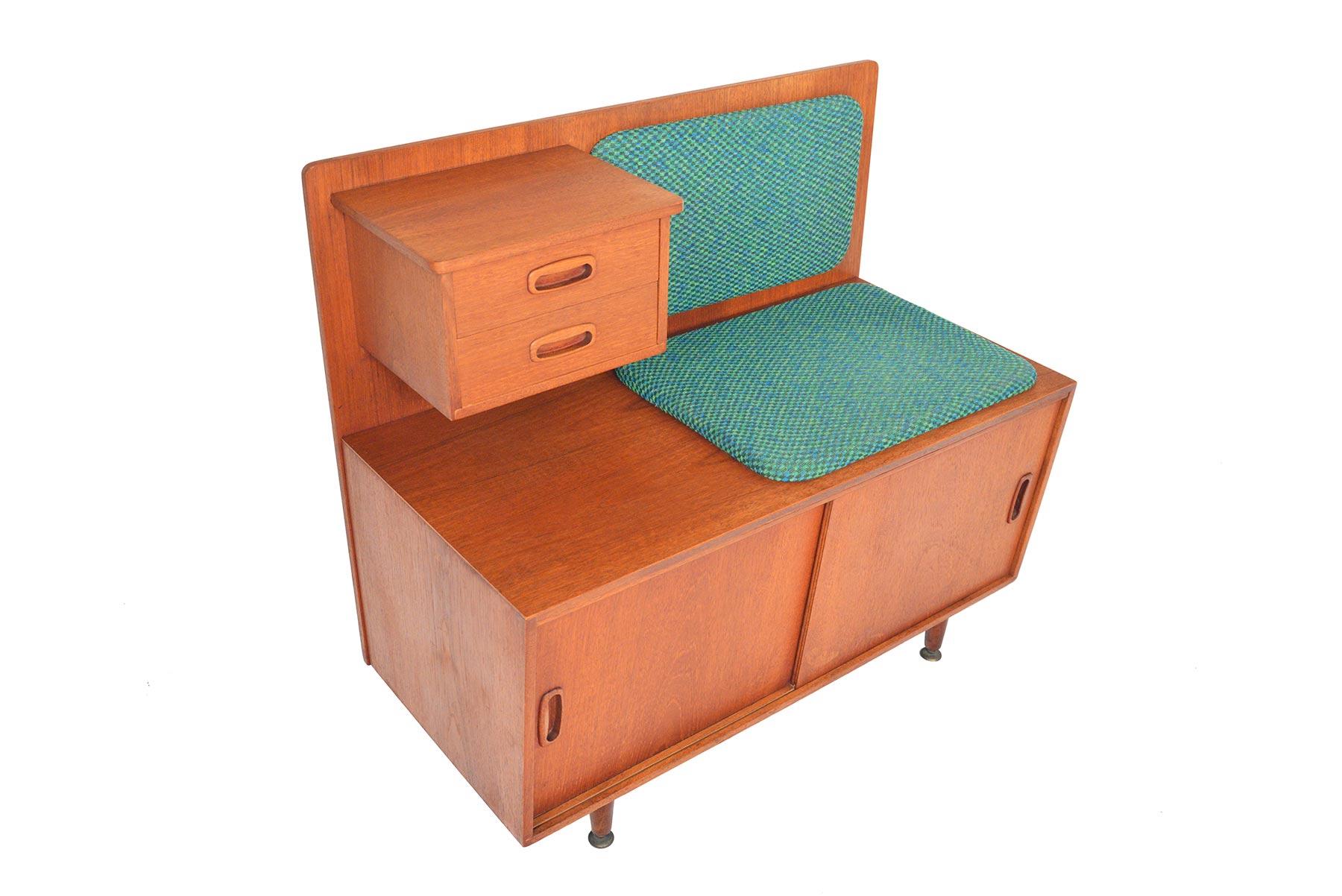 mid century modern telephone bench