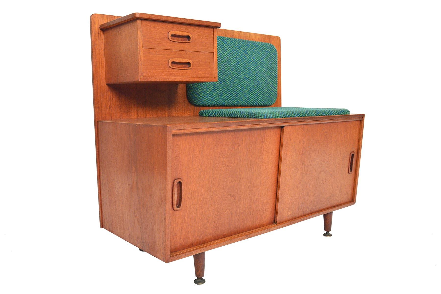 Mid-Century Modern English Midcentury Jentique Telephone Bench in Teak