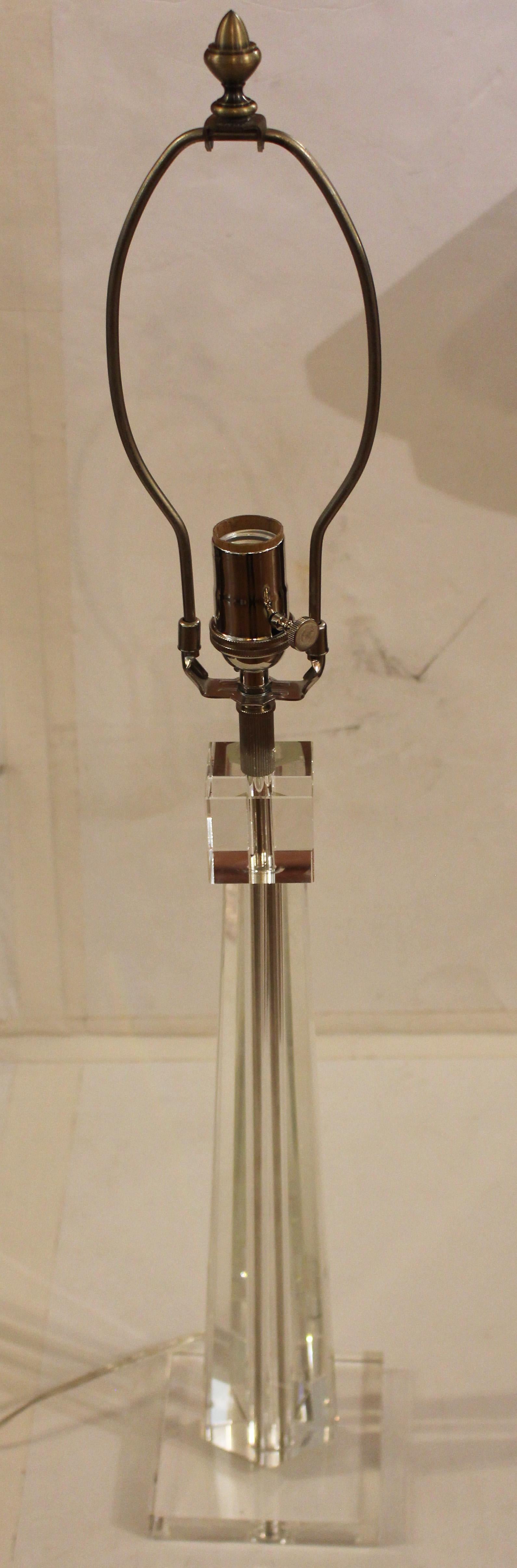 English Mid-Century Modern Crystal Table Lamp For Sale 1