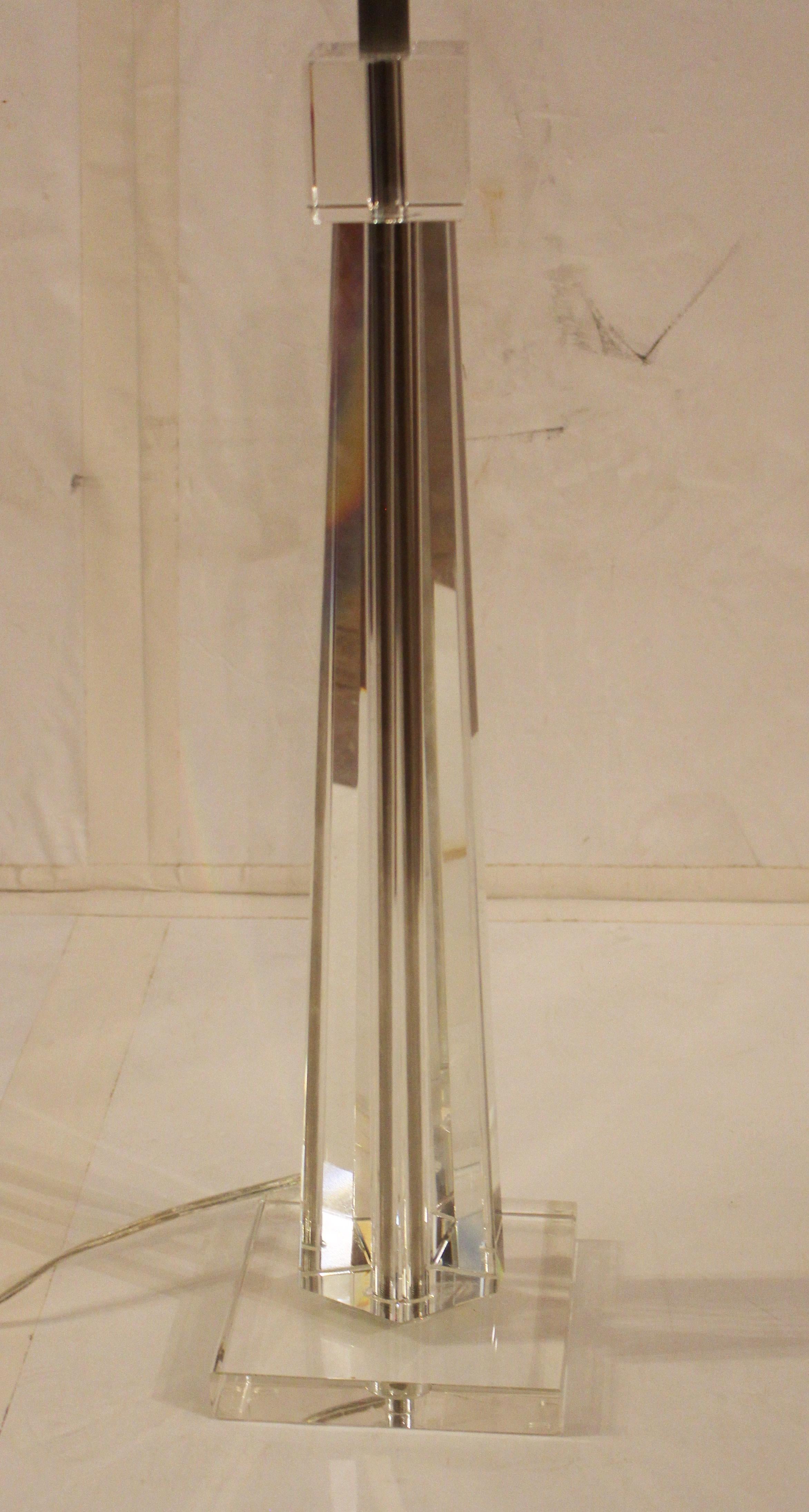 English Mid-Century Modern Crystal Table Lamp For Sale 3