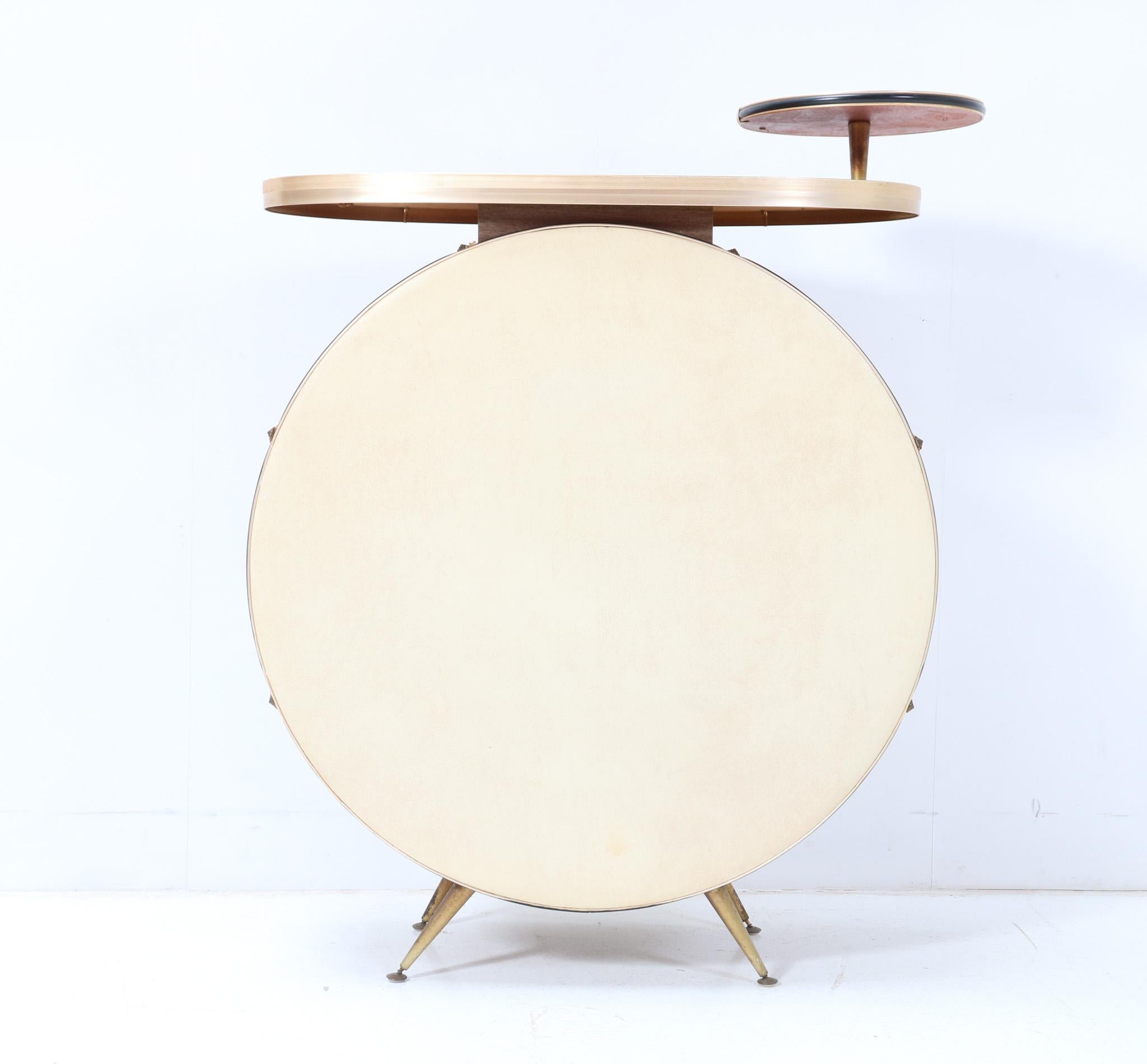 British English Mid-Century Modern Drum Dry Bar by Barget Built, 1960s