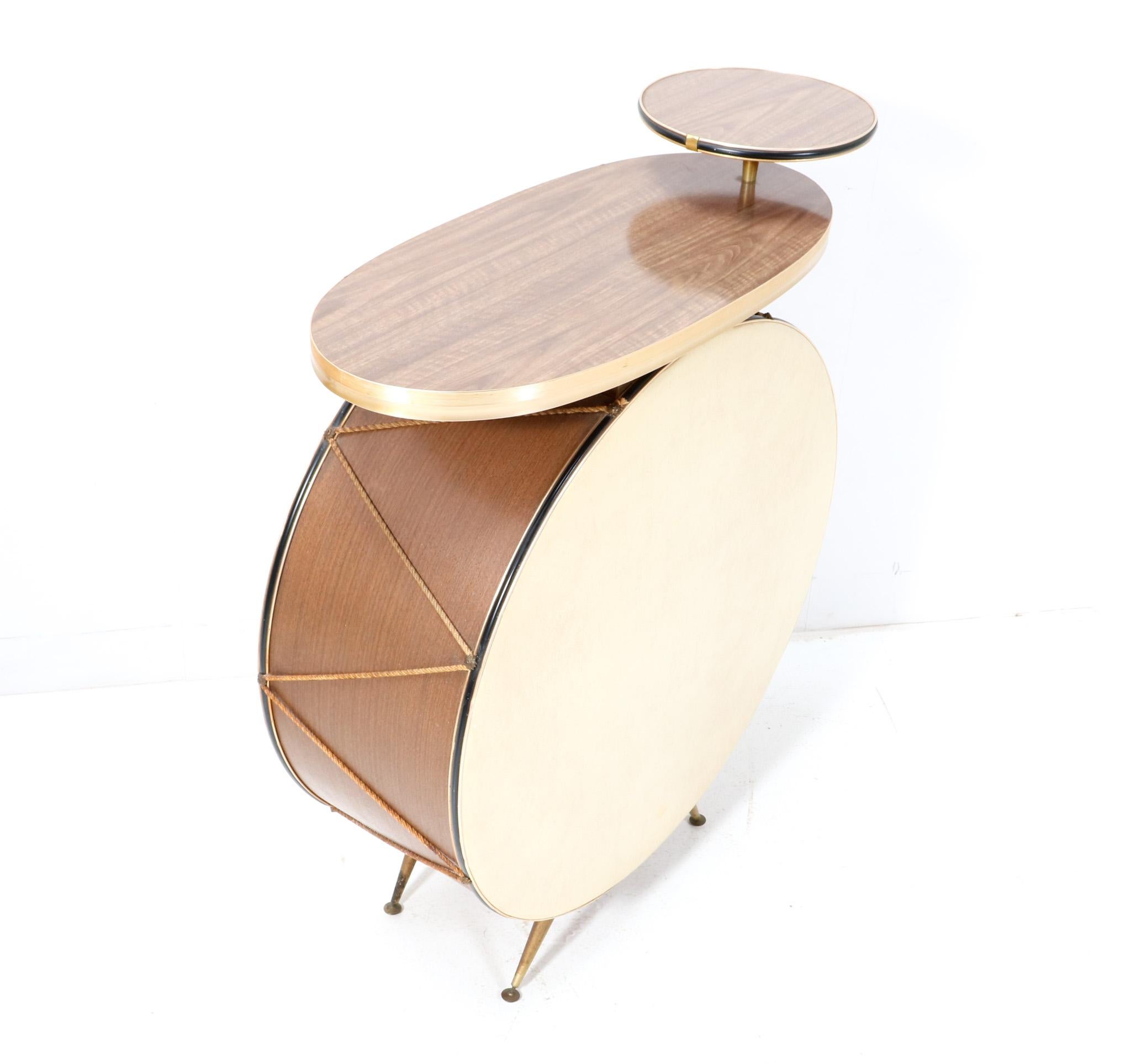 Mid-20th Century English Mid-Century Modern Drum Dry Bar by Barget Built, 1960s