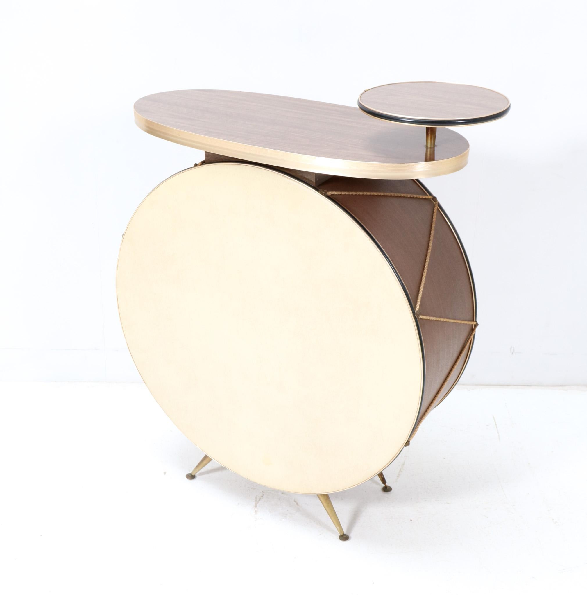 English Mid-Century Modern Drum Dry Bar by Barget Built, 1960s 1