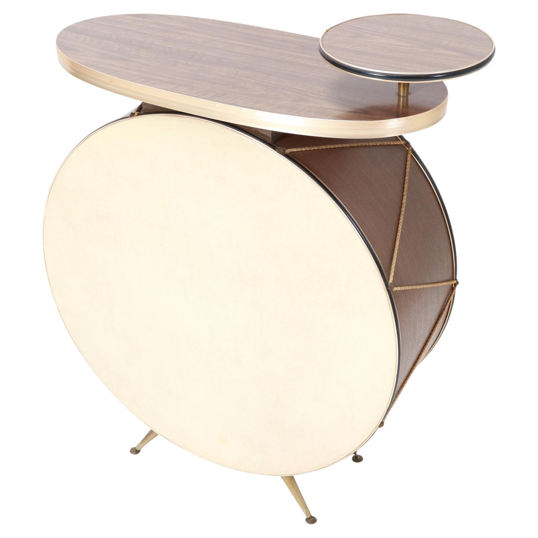 English Mid-Century Modern Drum Dry Bar by Barget Built, 1960s
